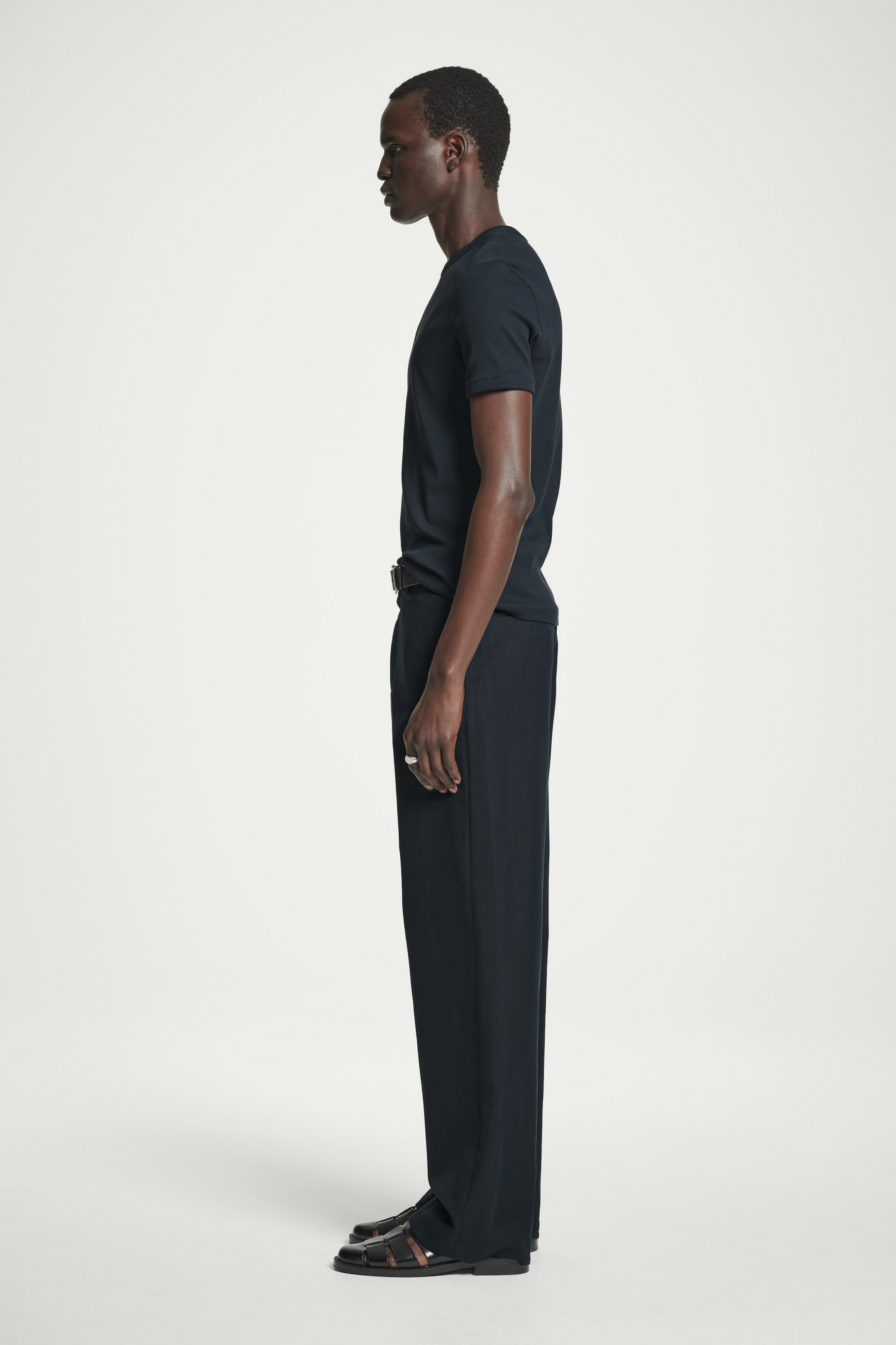 Visualizza immagine più grande: T-SHIRT SLIM IN COTONE A COSTE - BLU NAVY - UOMO | H&M IT 3
