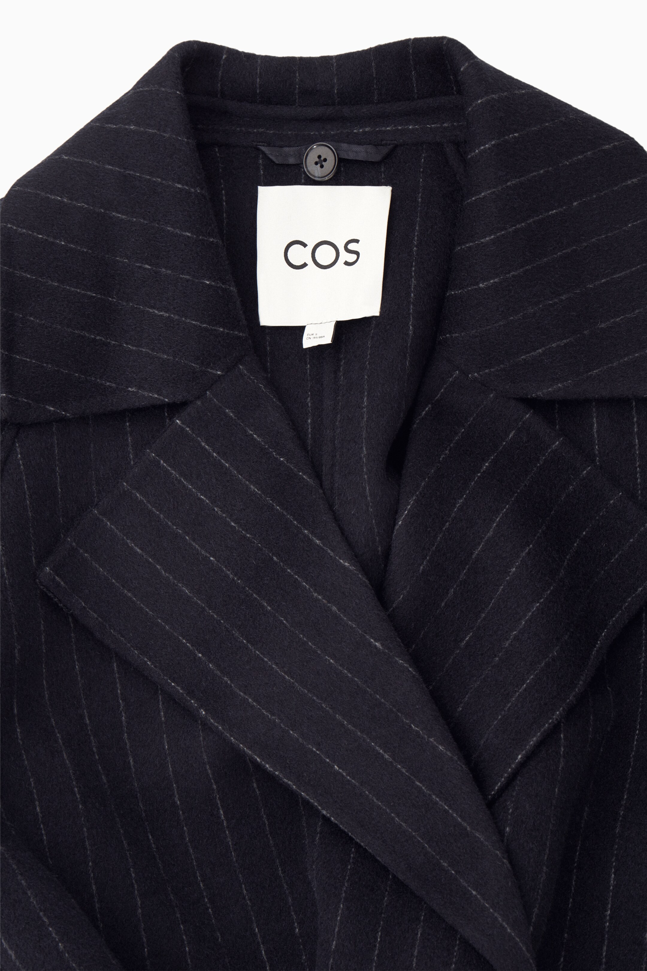 View larger image: OVERSIZED PINSTRIPED WOOL SCARF COAT - NAVY / PINSTRIPED - Ladies | H&M GB 2