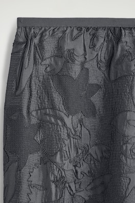 EMBROIDERED SHEER COLUMN SKIRT — HEATHER 6