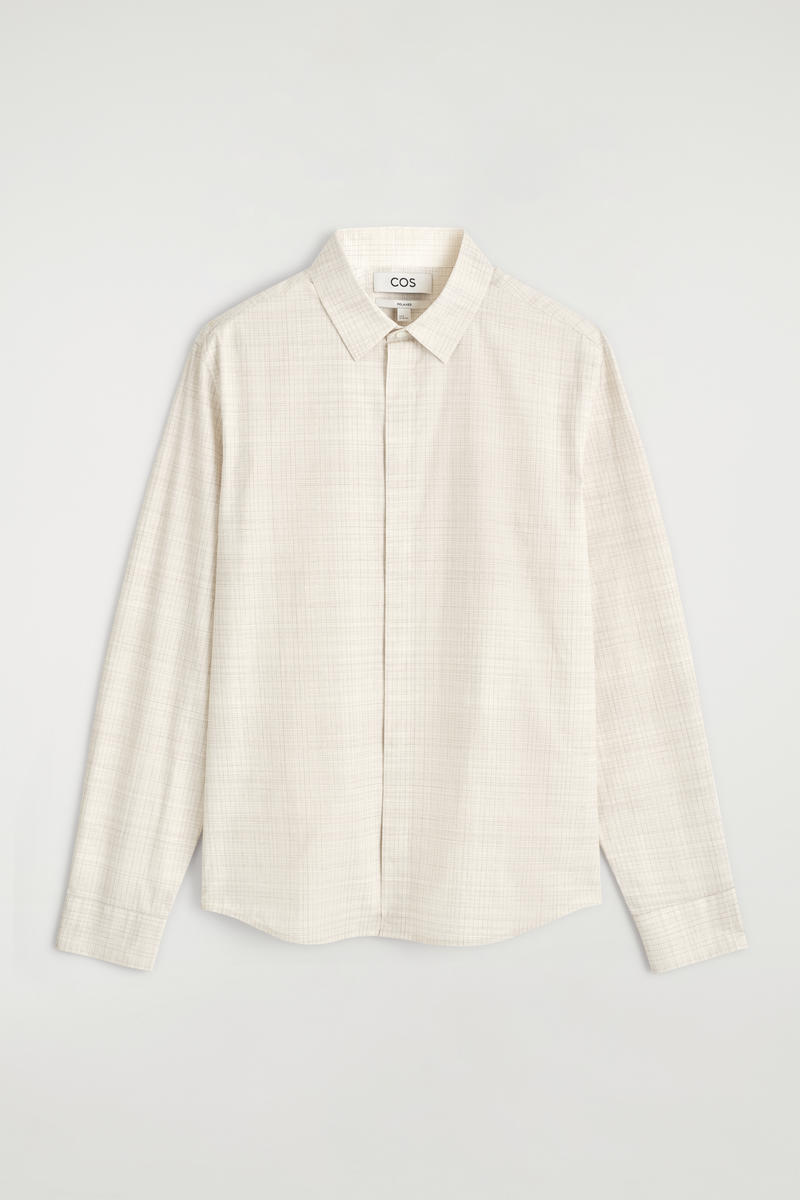 Cos Relaxed Cotton Shirt In Beige In Sand