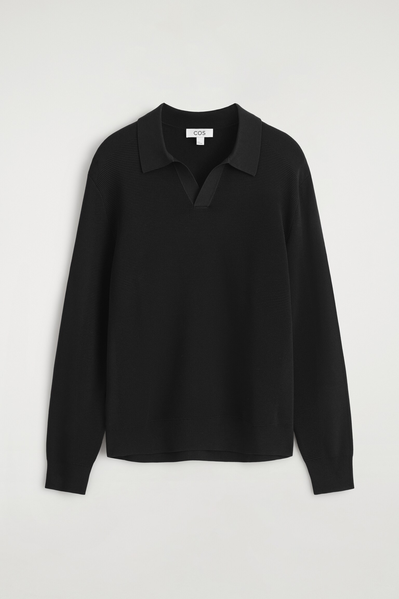 PULL POLO EN MAILLE TEXTURÉE - NOIR - 2