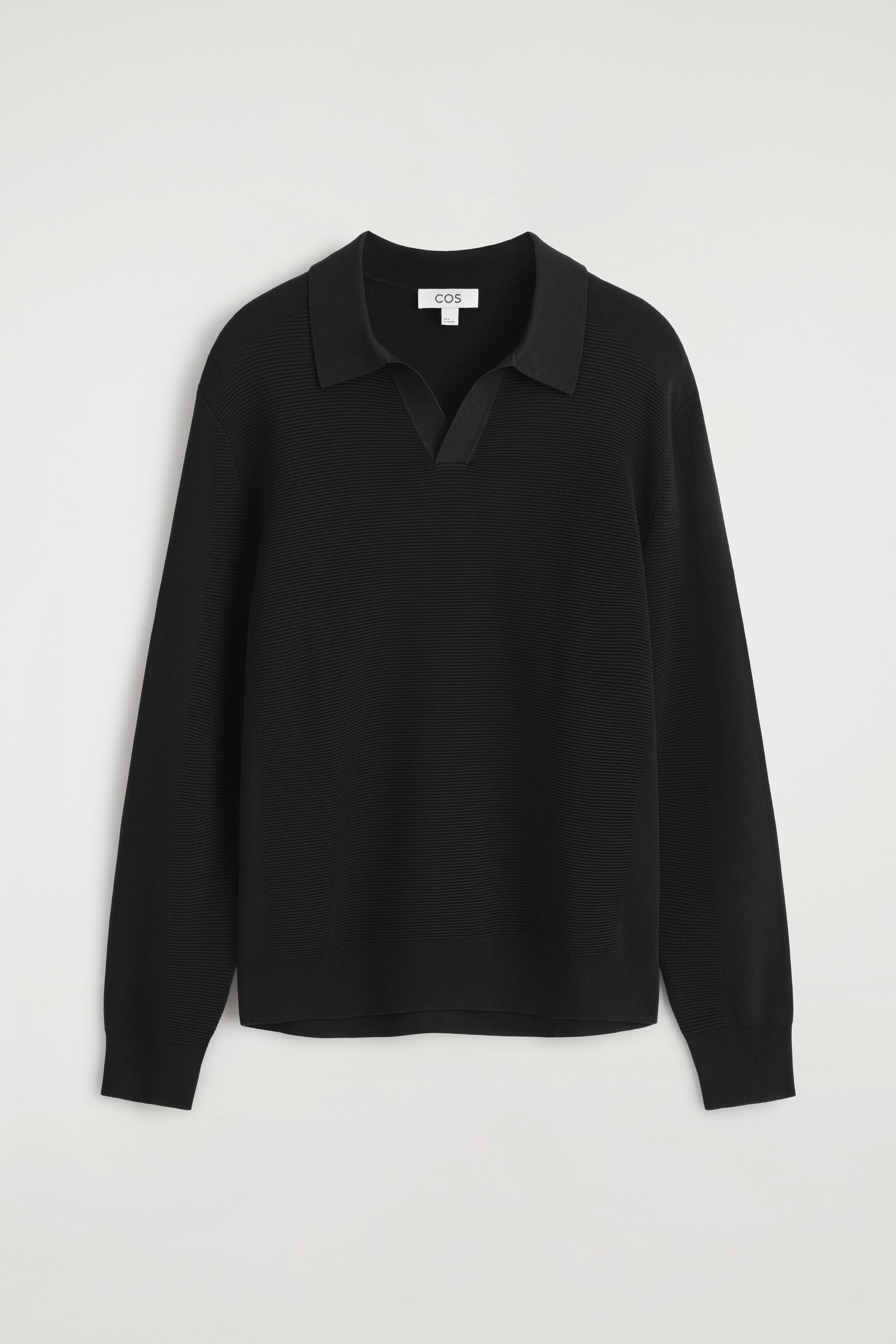 Ingrandisci l'immagine: TEXTURED KNITTED POLO JUMPER - BLACK - UOMO | H&M CH 6