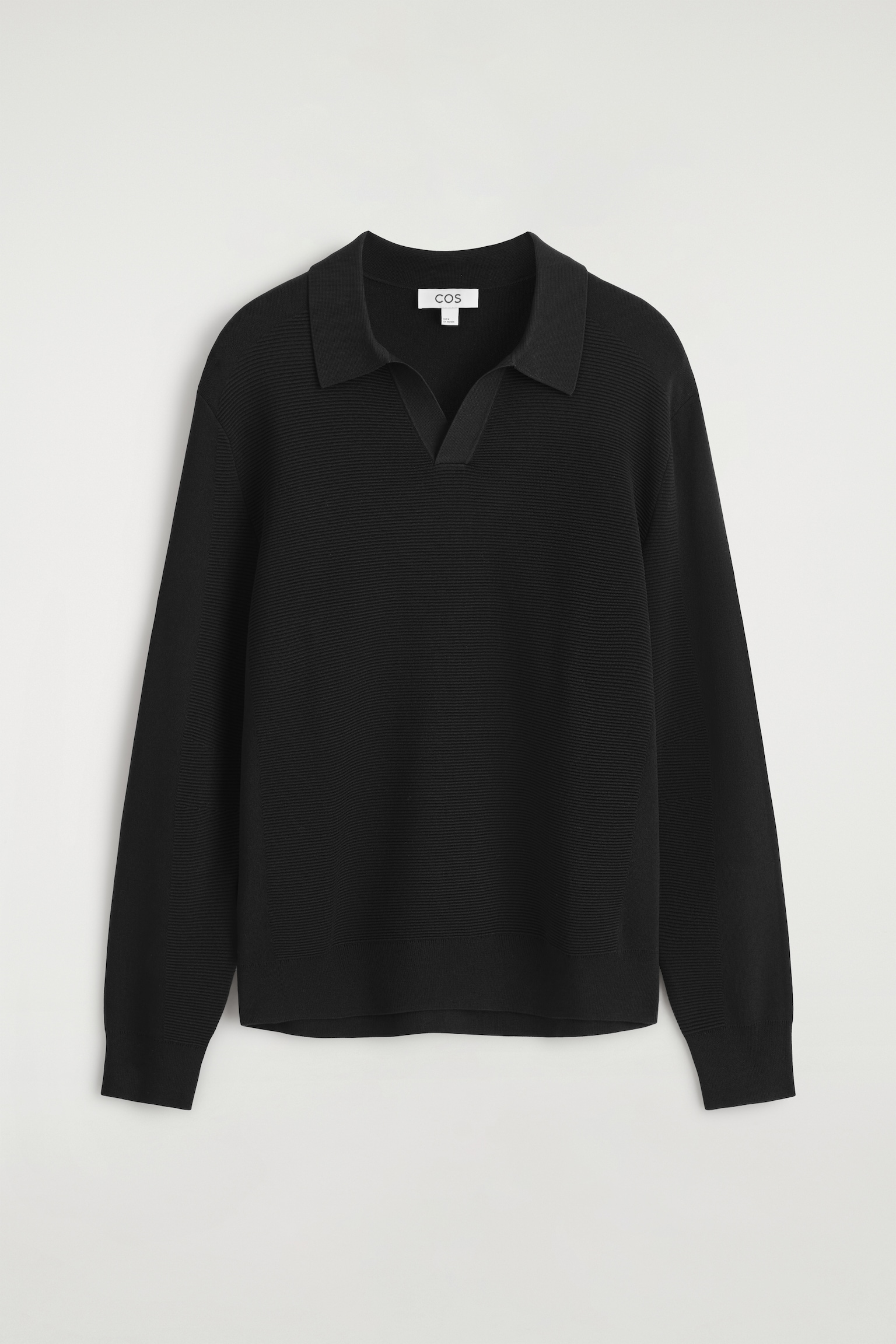 PULL POLO EN MAILLE TEXTURÉE - NOIR - 2