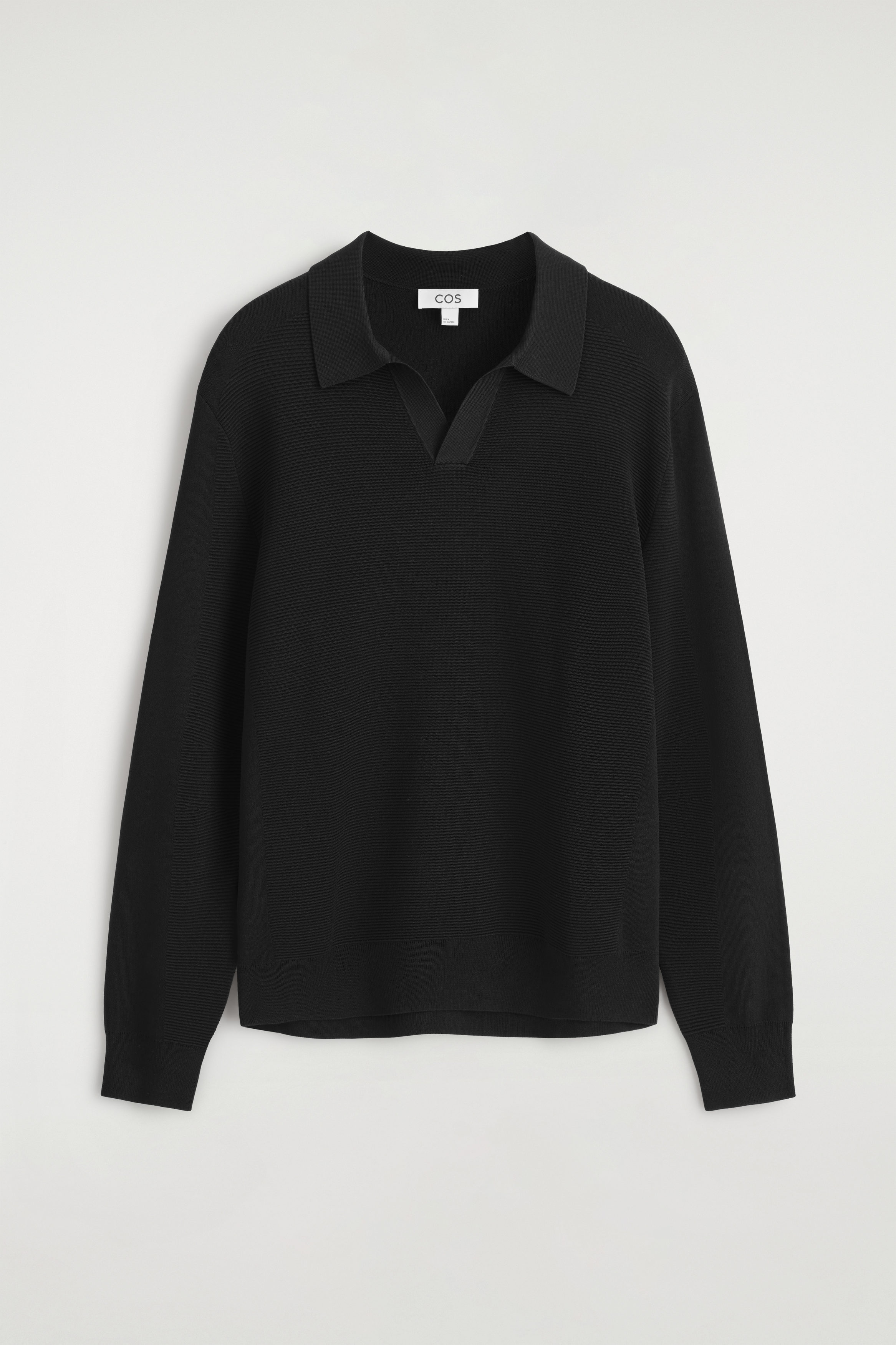 FASHIRU wool blend polo knit sweater 黒 FASHIRU wool blend polo knit sweater 黒 wool blend ribbed