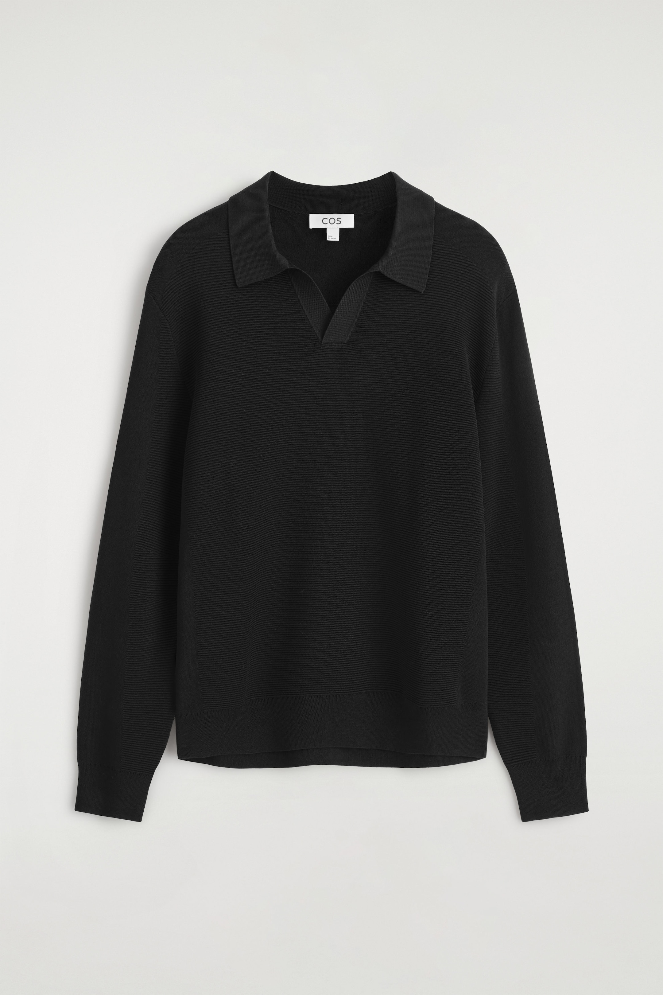 TEXTURED KNITTED POLO JUMPER