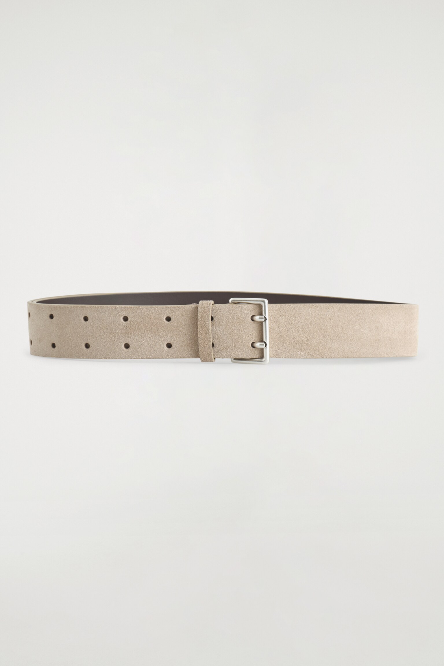 CEINTURE EN DAIM À DOUBLE ARDILLON - CAPPUCCINO/BRUN/BLEU MARINE - 2
