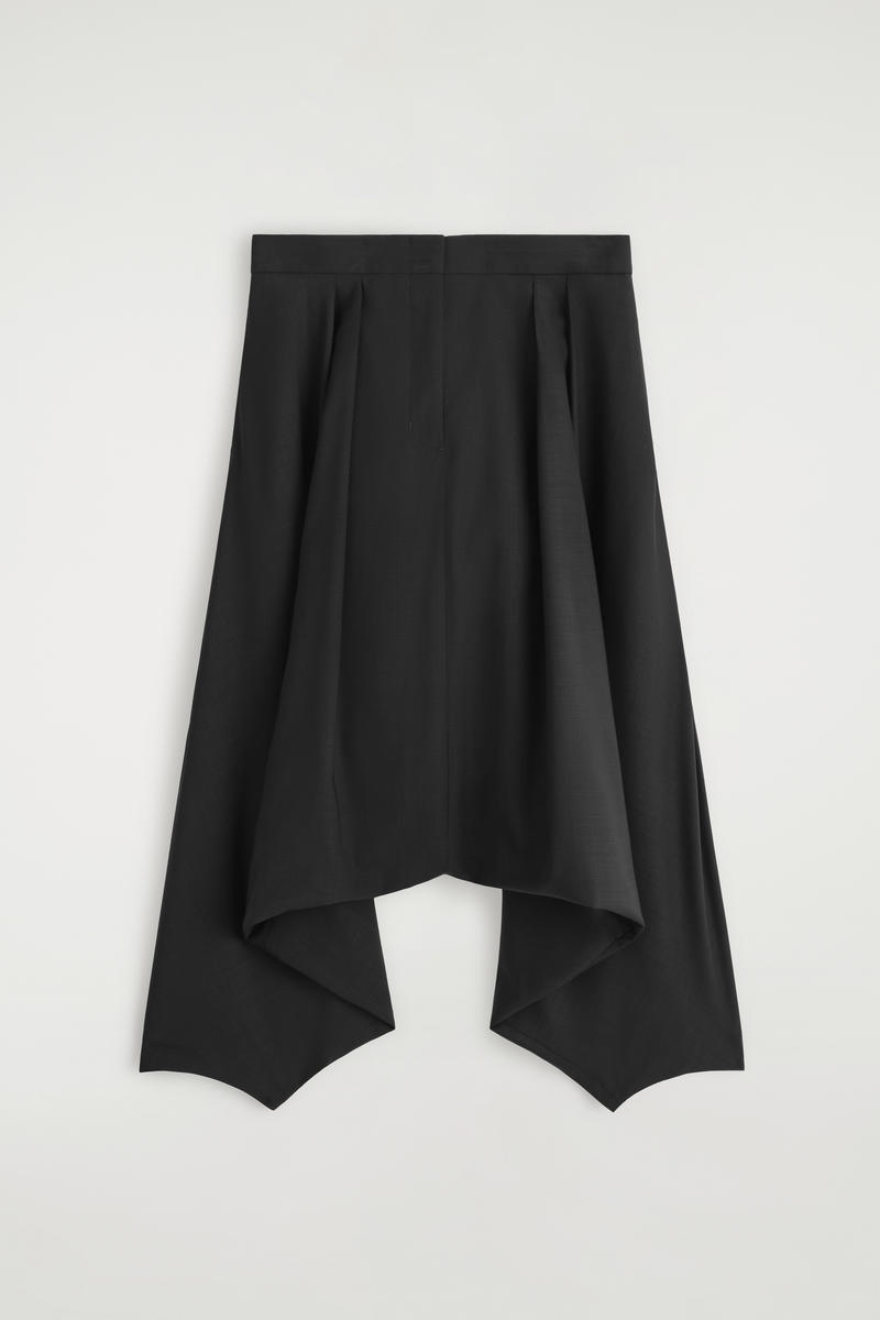 Cos Voluminous Wool Trousers In Black