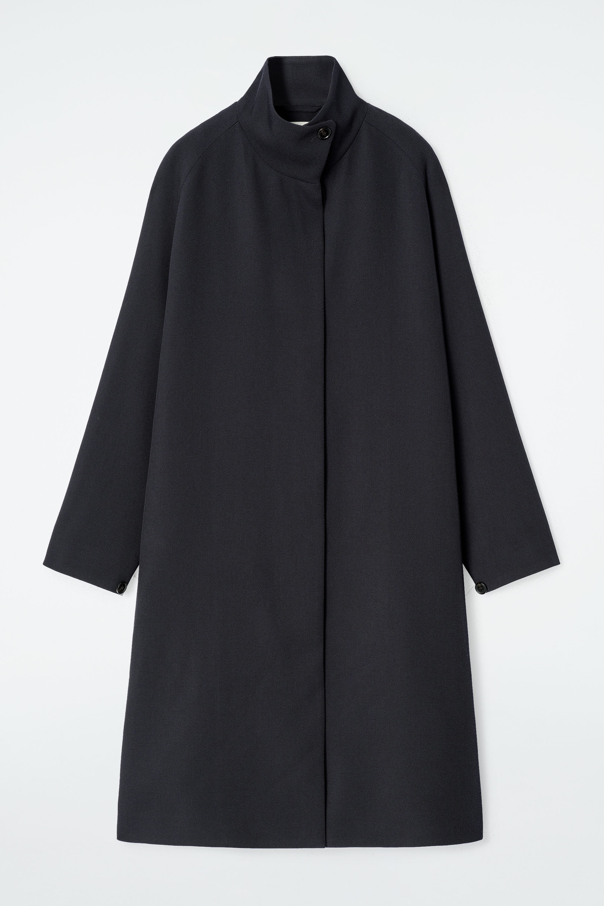 TRAPEZE WOOL-BLEND LONG COAT - NAVY | COS