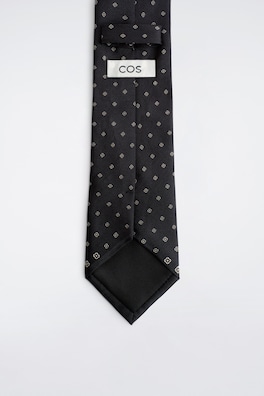SILK-FOULARD TIE — NAVY / PATTERNED 3