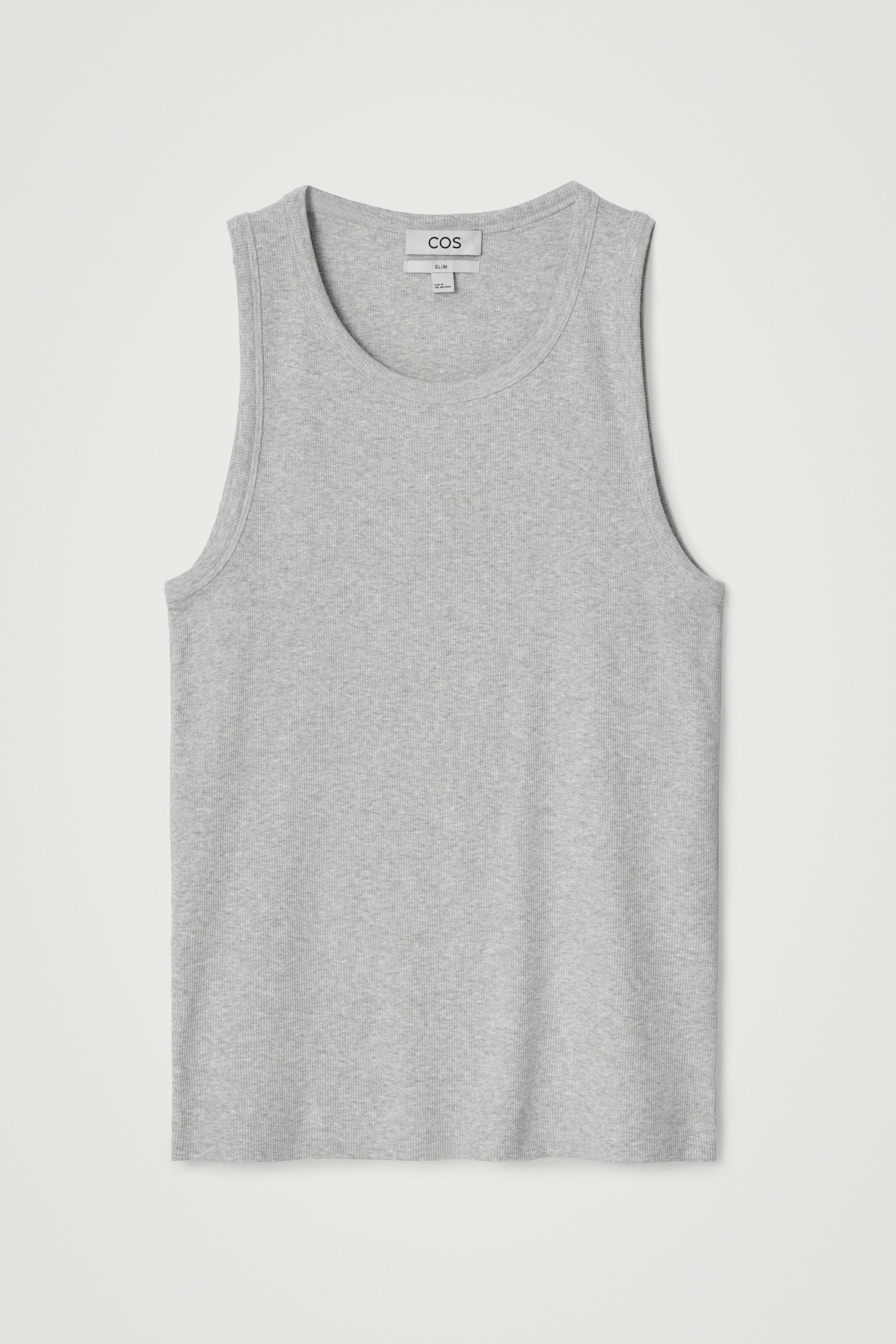 SCHMALES GERIPPTES TANKTOP AUS BAUMWOLLE - GRAU MELIERT/Weiß/SCHWARZ