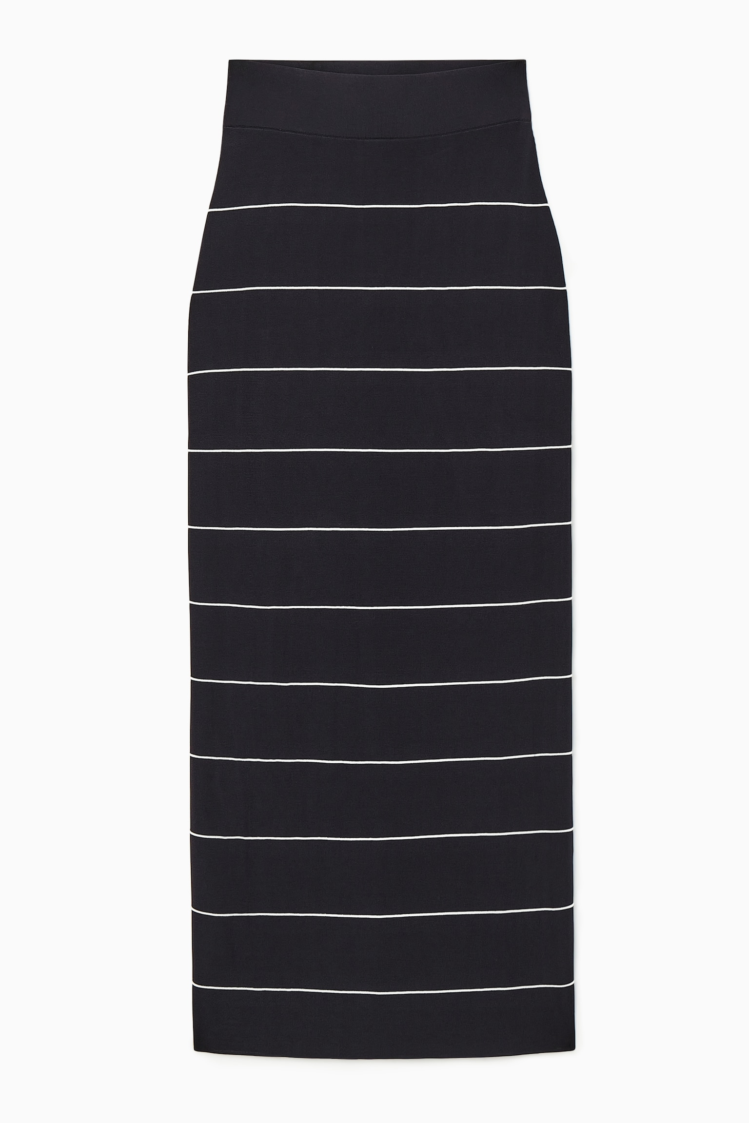 STRIPED KNITTED MAXI SKIRT - NAVY / STRIPED/DARK ORANGE / STRIPED