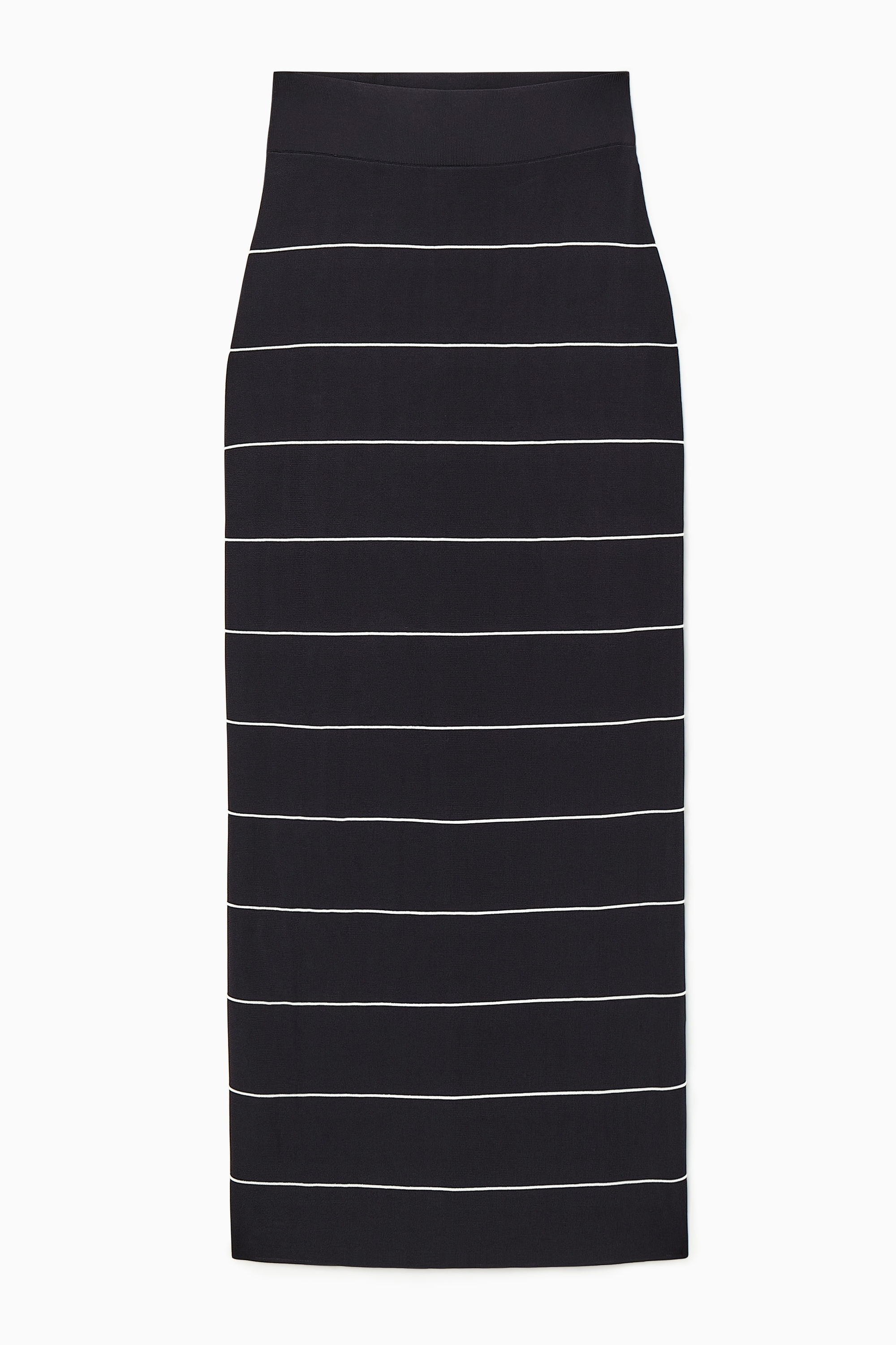 STRIPED KNITTED MAXI SKIRT - NAVY / STRIPED | COS