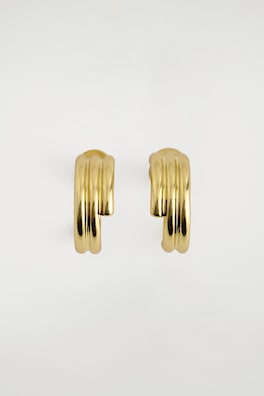 STACKED MINI HOOP EARRINGS — GOLD 3