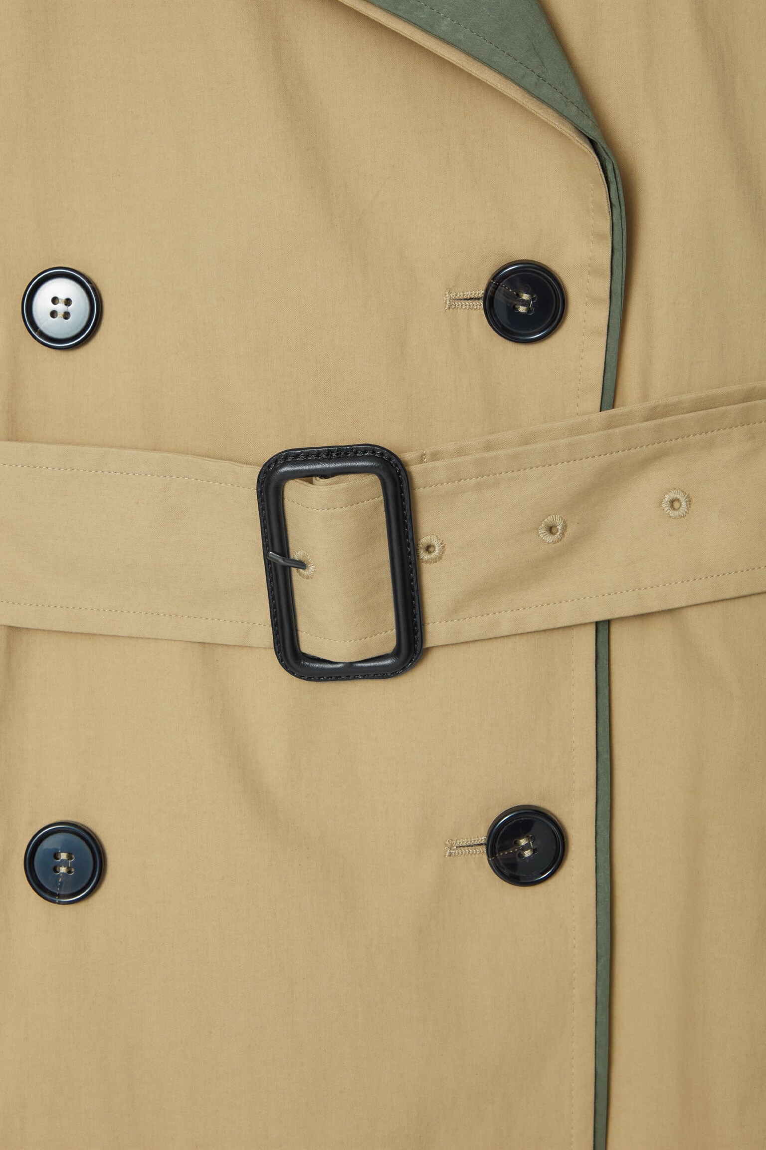 LAYERED DOUBLE-BREASTED TRENCH COAT - BEIGE / KHAKI - 9