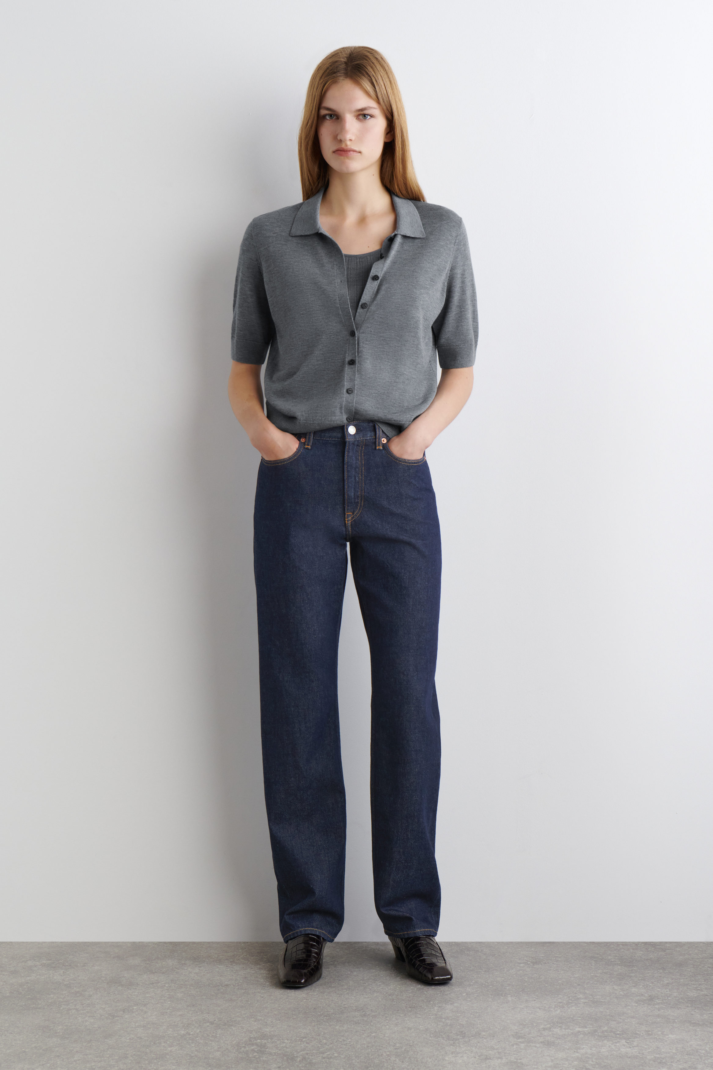 REPRISE STRAIGHT-LEG JEANS - DARK INDIGO | COS