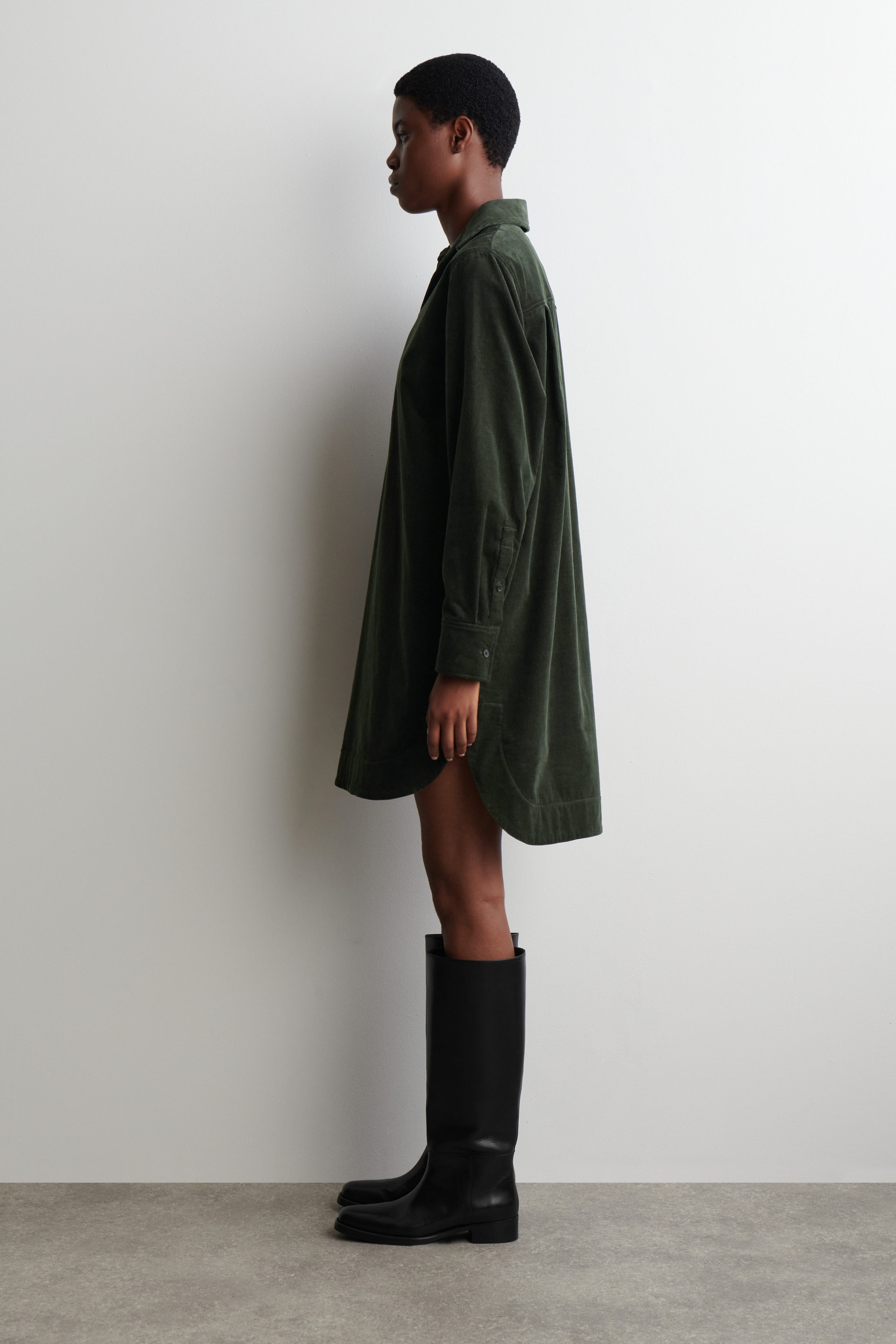 CORDUROY MINI SHIRT DRESS