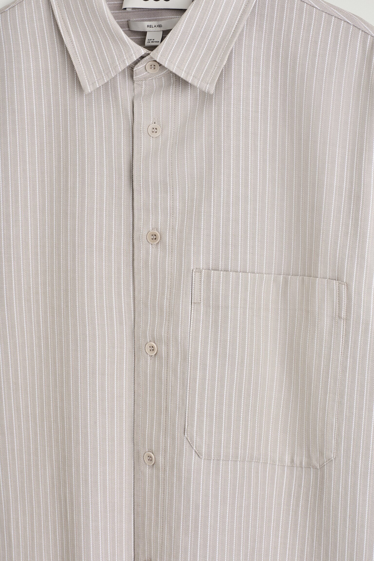 CHEMISE DÉCONTRACTÉE EN SERGÉ - TAUPE / RAYURES/BLEU MARINE - 7