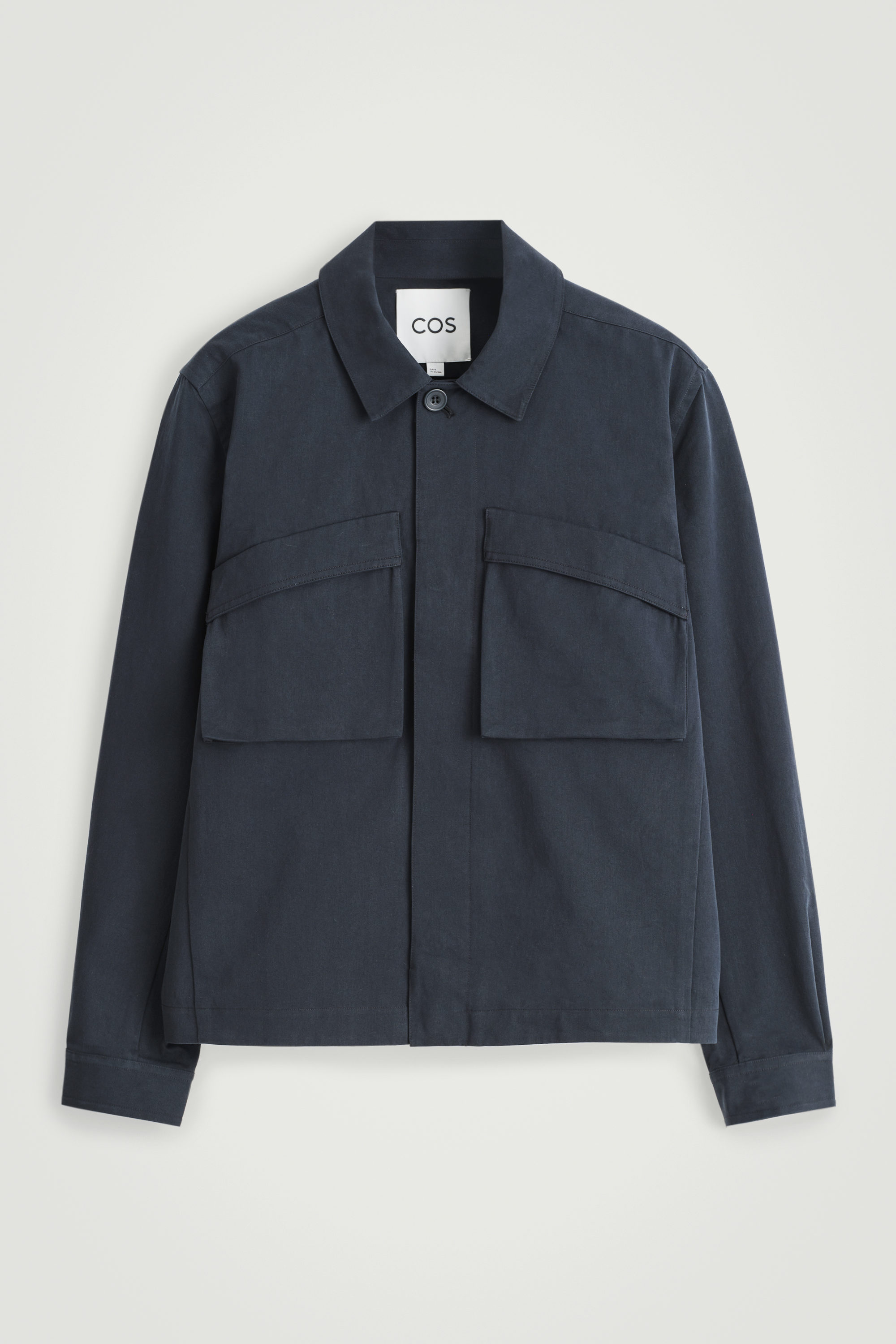 JERSEY-TWILL SHIRT JACKET - BLACK | COS