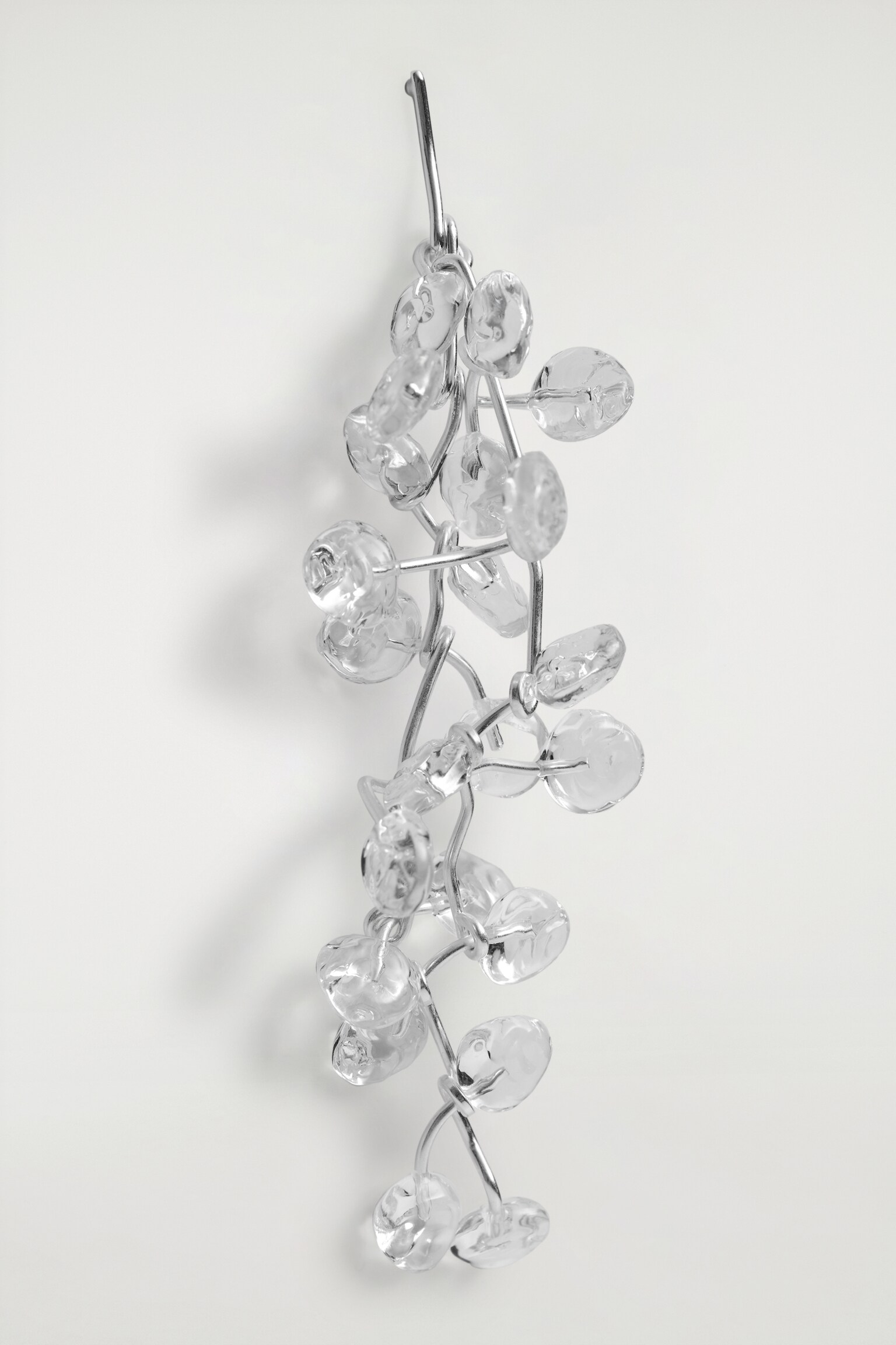 PENDANTS D'OREILLES EN CASCADE - TRANSPARENT / ARGENTÉ/ORANGE / ARGENT - 3