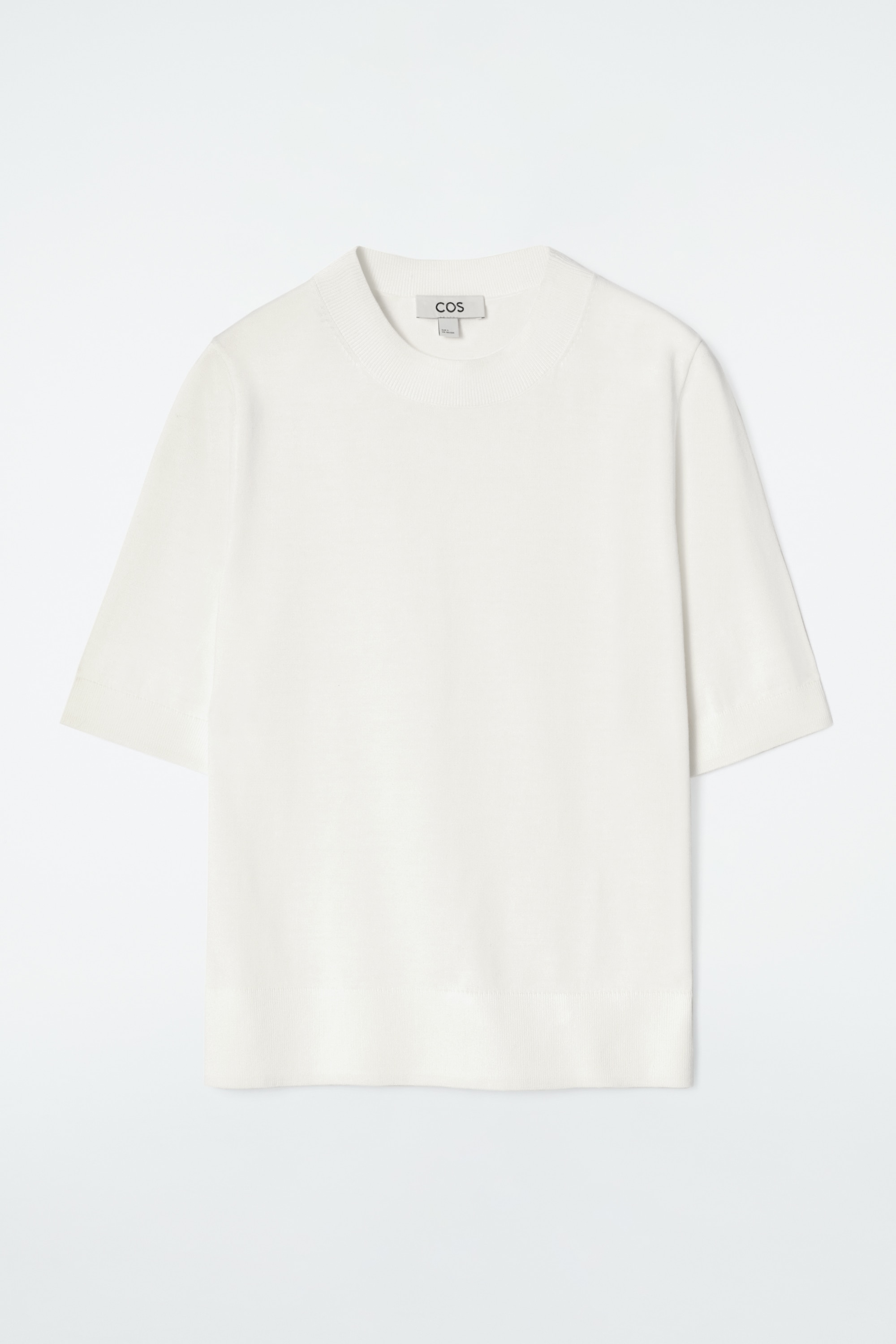 T-SHIRT REGULAR EN MAILLE - ÉCRU/ÉCRU / RAYÉ/ROUGE