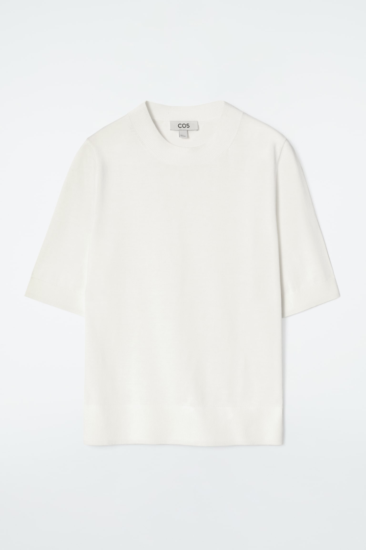 REGULAR KNITTED T-SHIRT - OFF-WHITE/OFF-WHITE / STRIPED/RED - 2