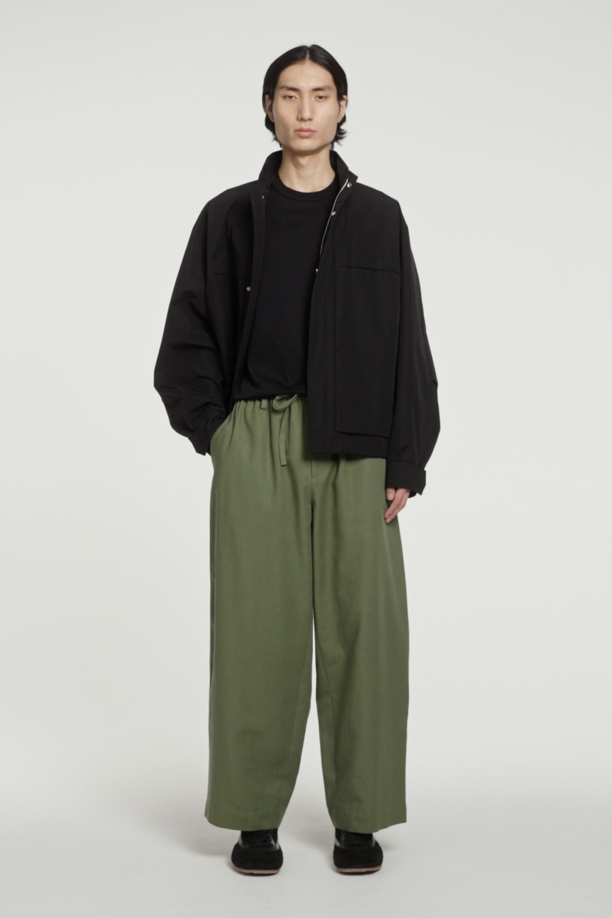 BARREL-LEG DRAWSTRING TROUSERS