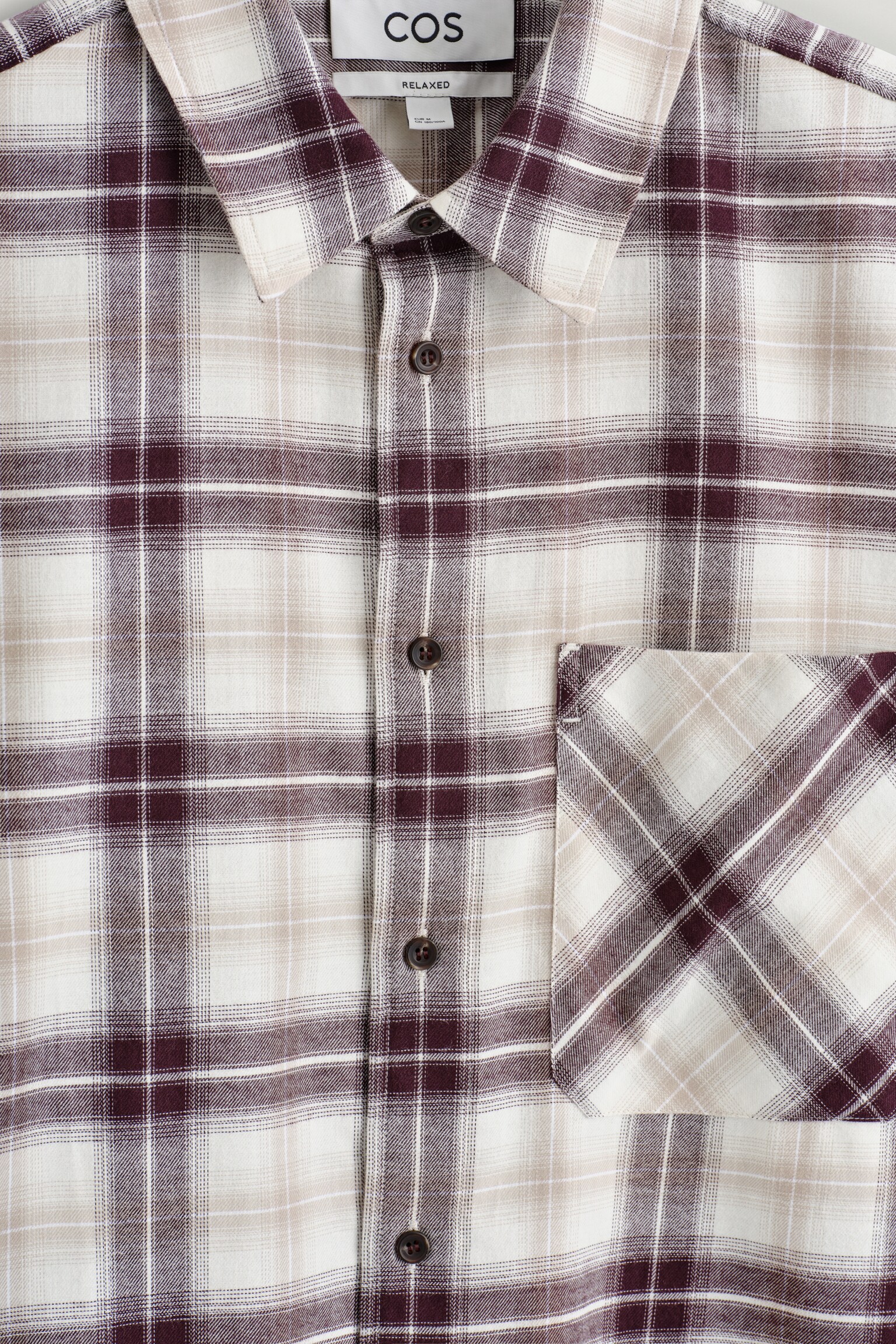 CHECKED PIMA COTTON SHIRT - BEIGE / BURGUNDY / CHECKED - 7