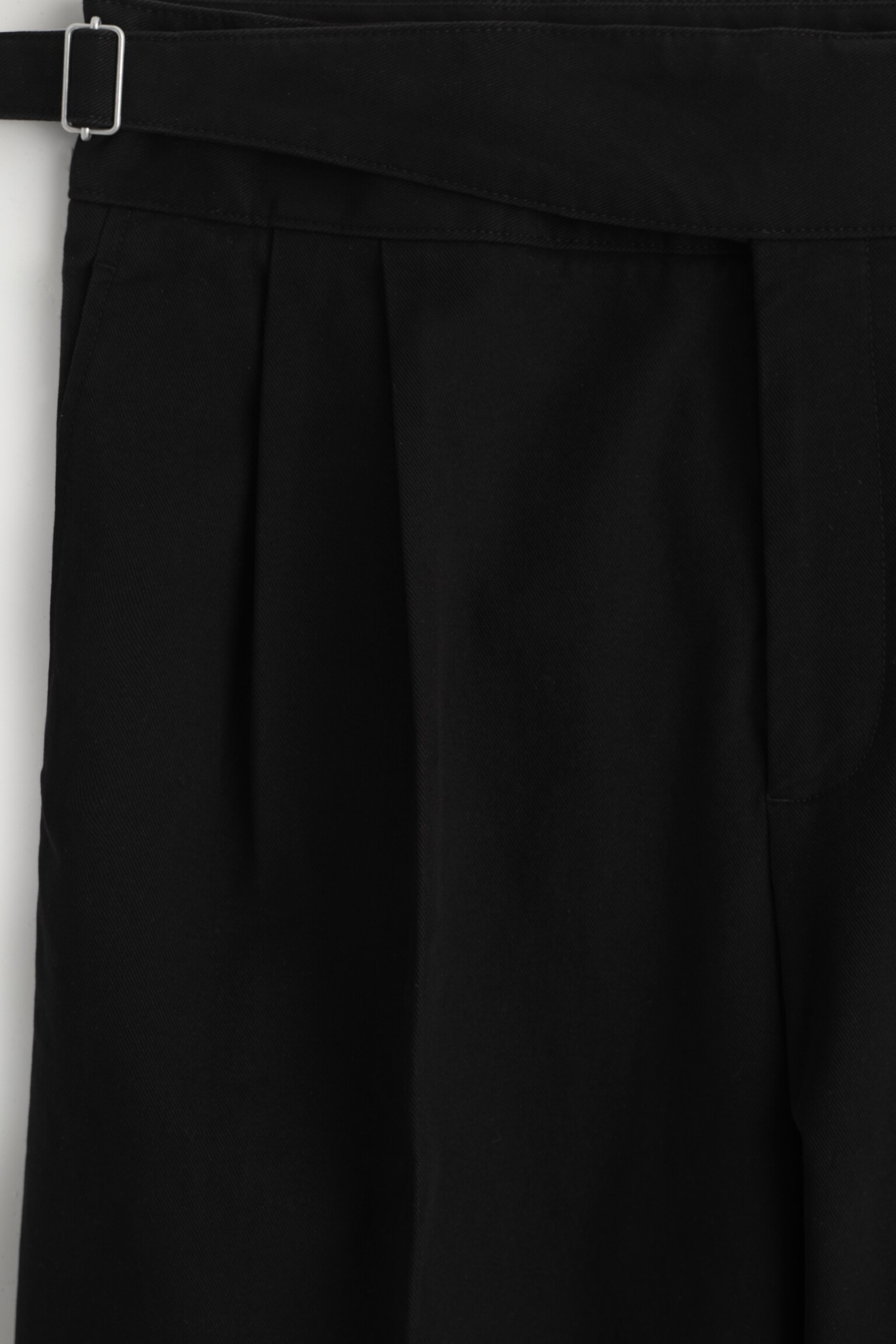 PANTALON LARGE À PLIS CEINTURÉ - BLACK/BEIGE CLAIR - 2