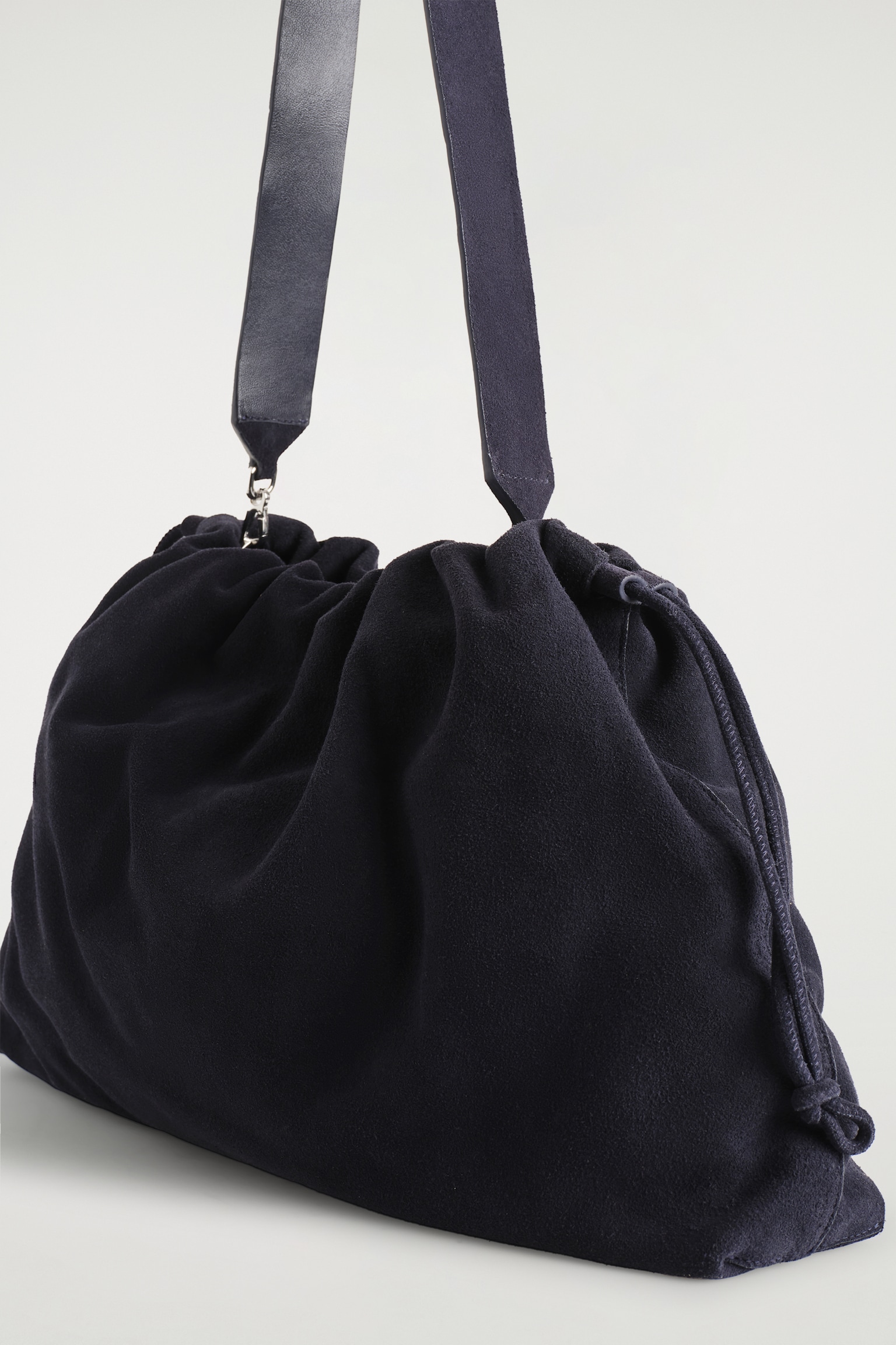POCHETTE CAVATELLI IN PELLE SCAMOSCIATA - BLU NAVY/MARRONE - 5