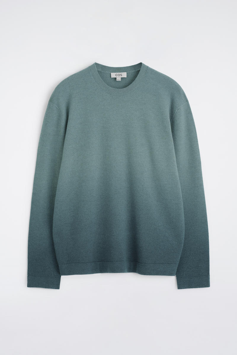 COS Ombré Wool-Cashmere Jumper Blue Men's Extra Large