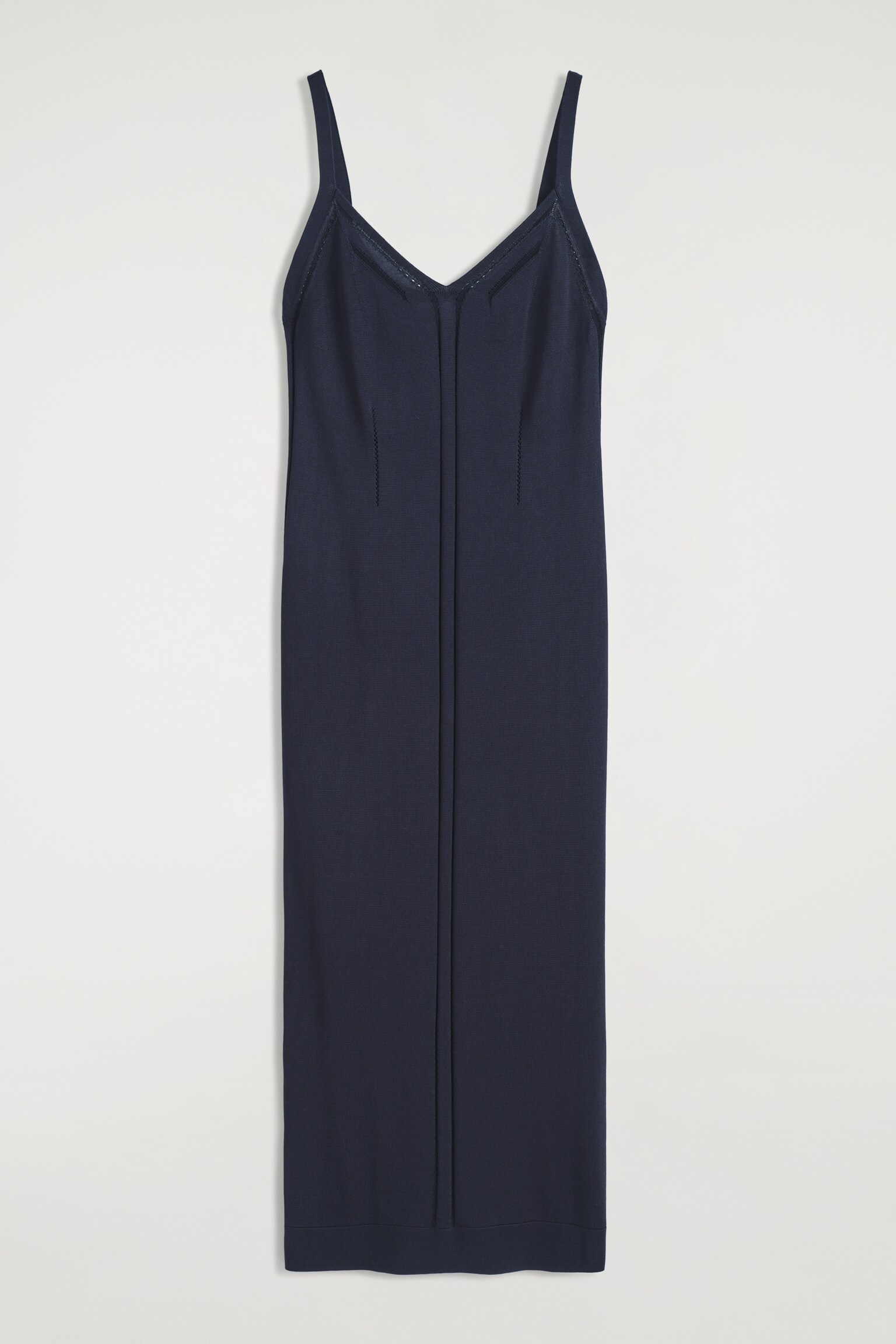 VESTIDO LENCERO MIDI DE PUNTO - AZUL MARINO - 2