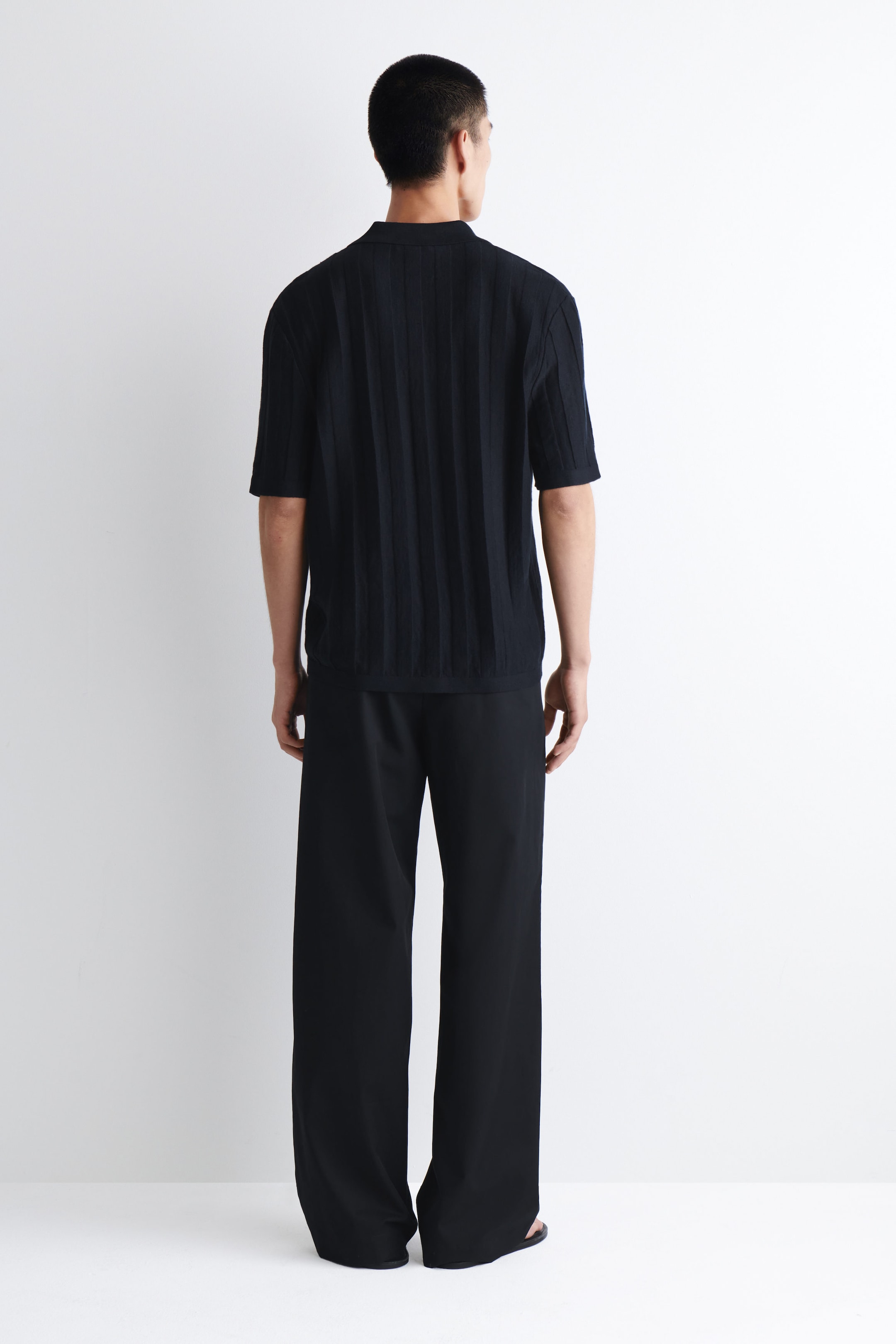 STRIPED KNITTED LINEN SHIRT