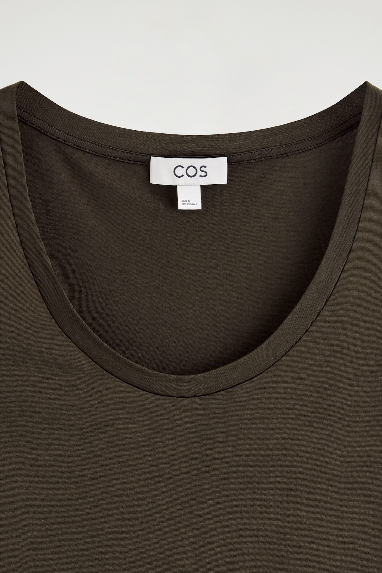 SCOOP-NECK SILK-JERSEY TANK TOP — BROWN