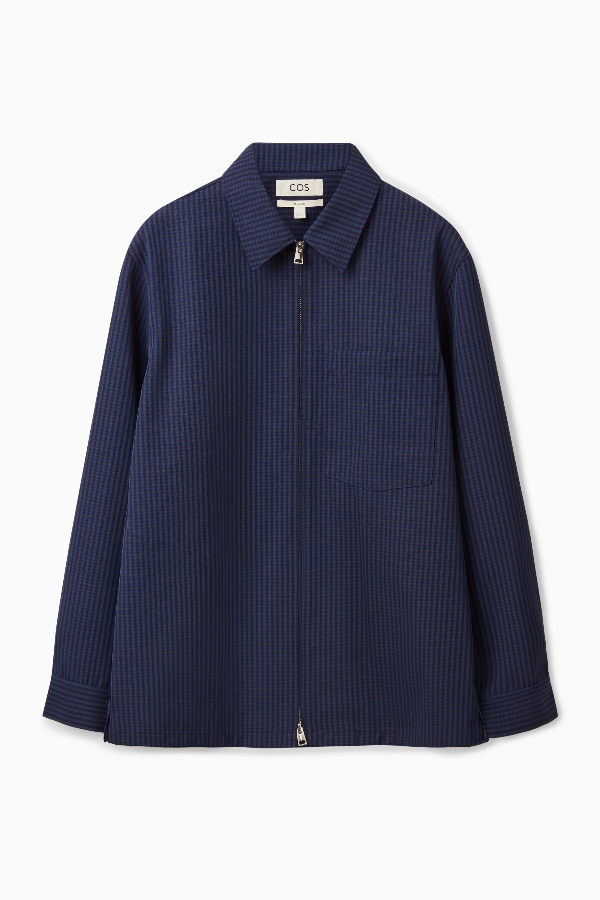 ジャケット・アウター COS Wool Textured Overshirt Navy S RELAXED-FIT WOOL OVERSHIRT - NAVY | COS