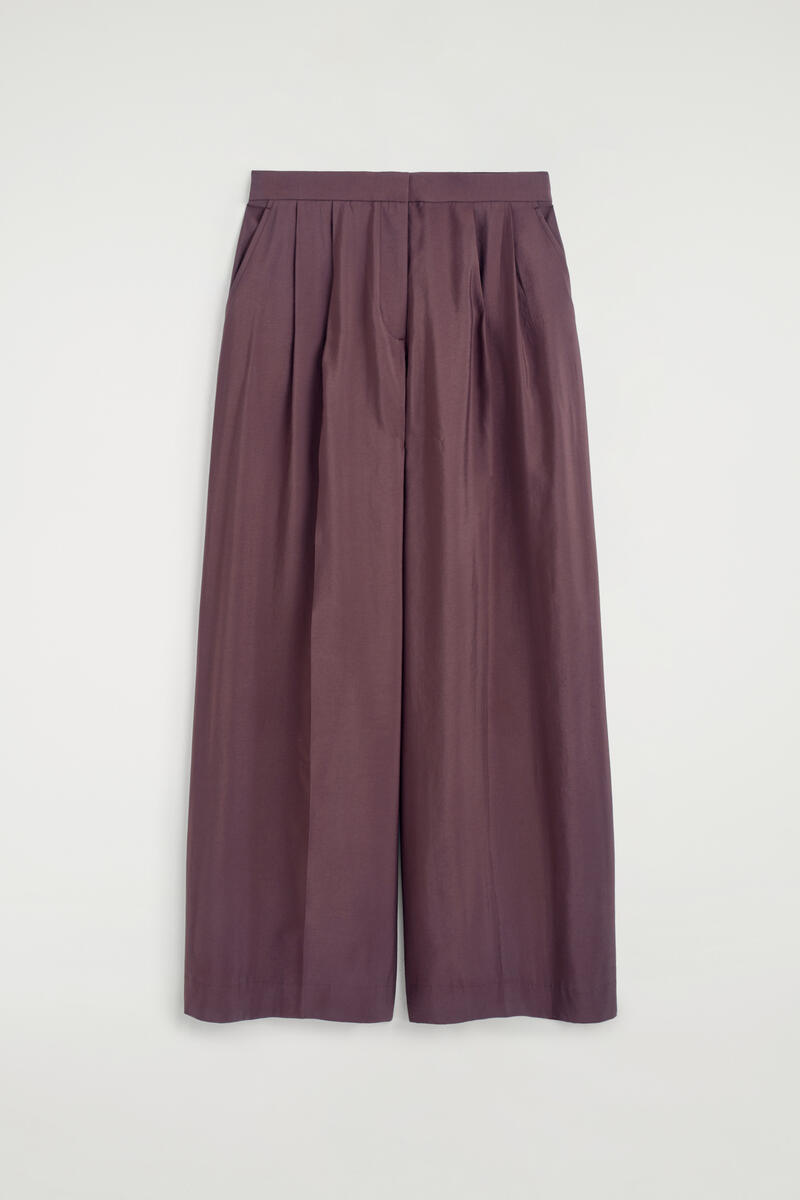 Pleated Modal Wide-Leg Pants