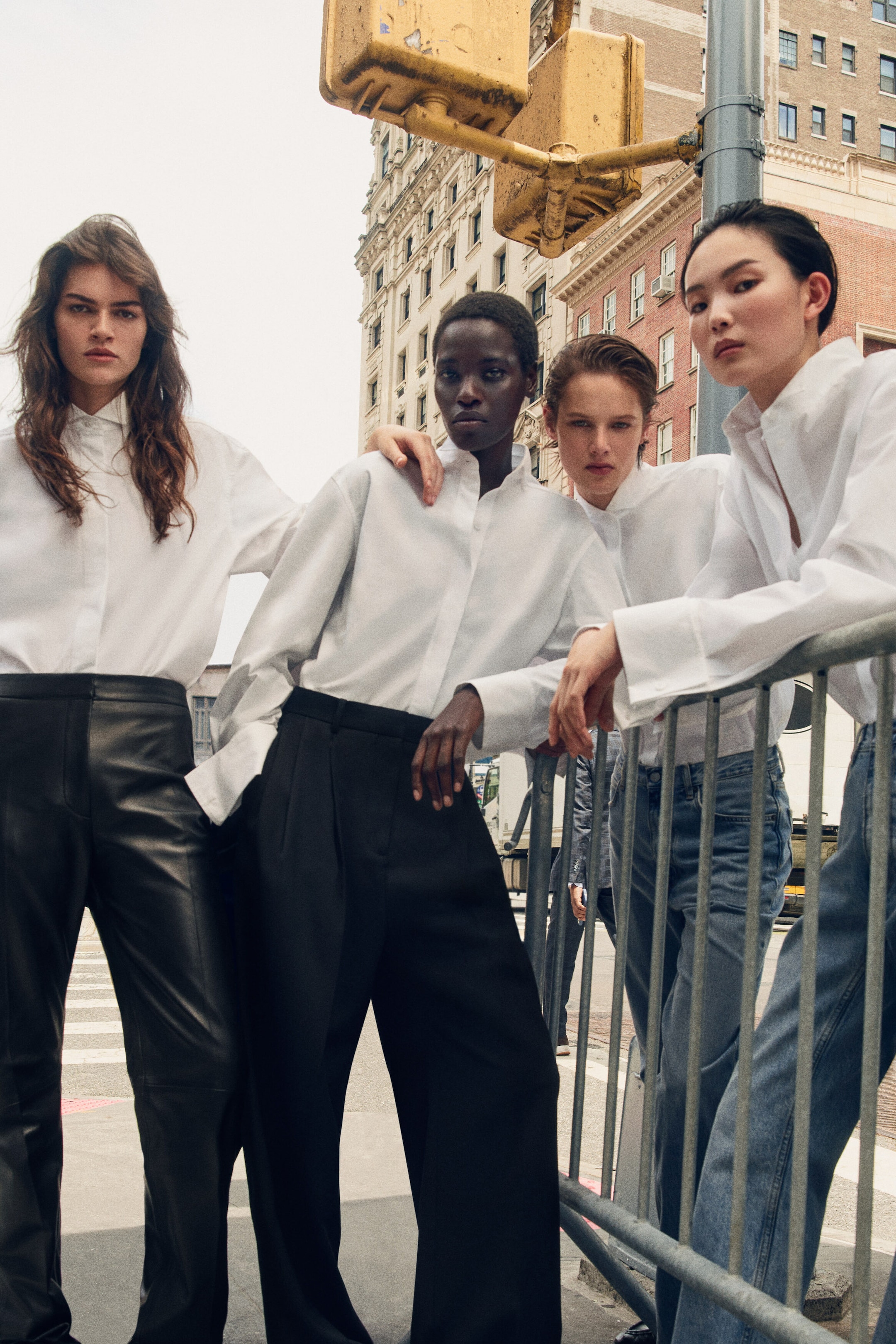 WING-COLLAR COTTON TUXEDO SHIRT