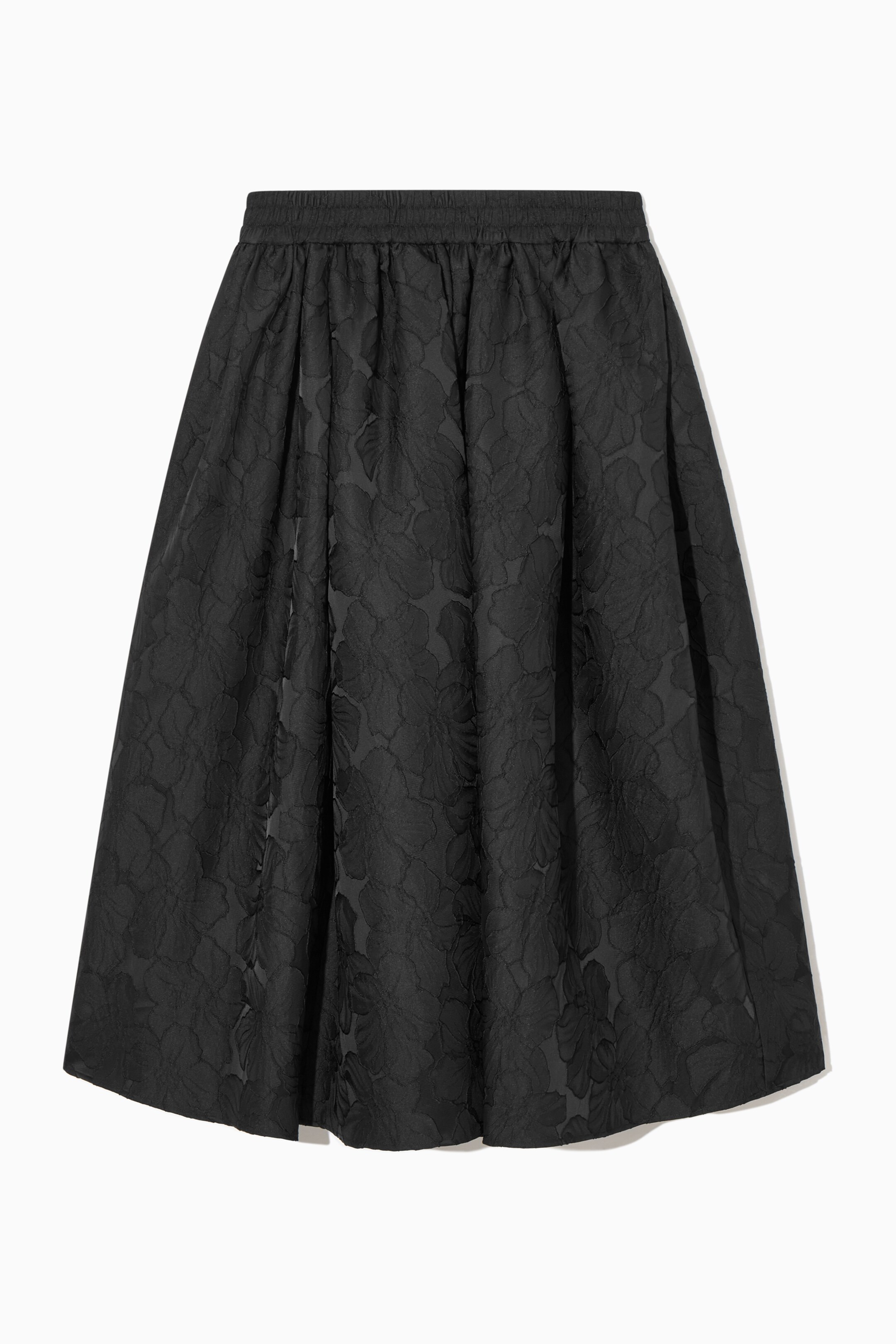 View larger image: FLORAL-JACQUARD A-LINE MIDI SKIRT - BLACK - Ladies | H&M GB 1