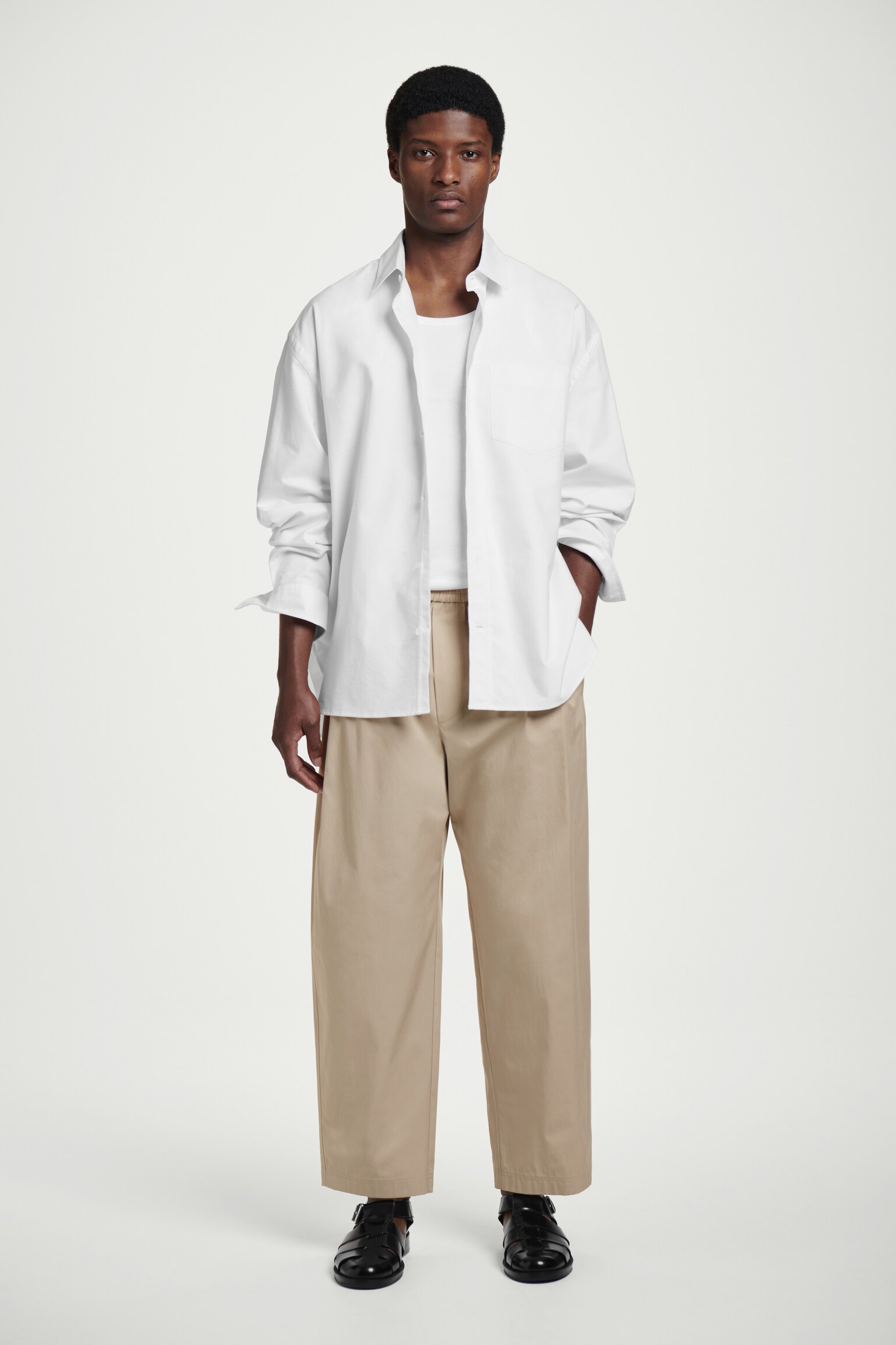 PANTALONI CROPPED ELASTICIZZATI A GAMBA LARGA - TALPA/VERDE