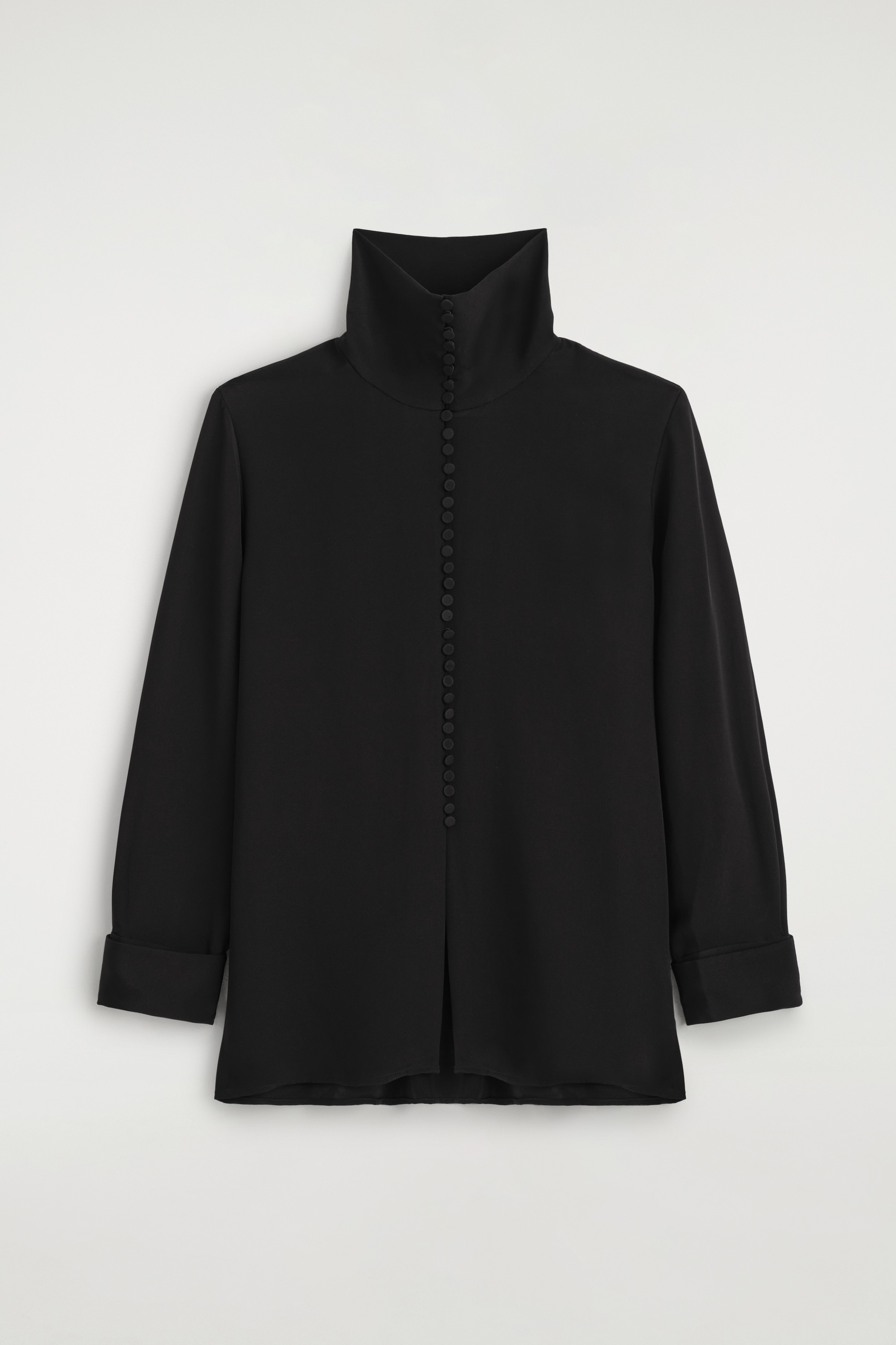 BUTTON-DETAIL SILK-CREPE SHIRT