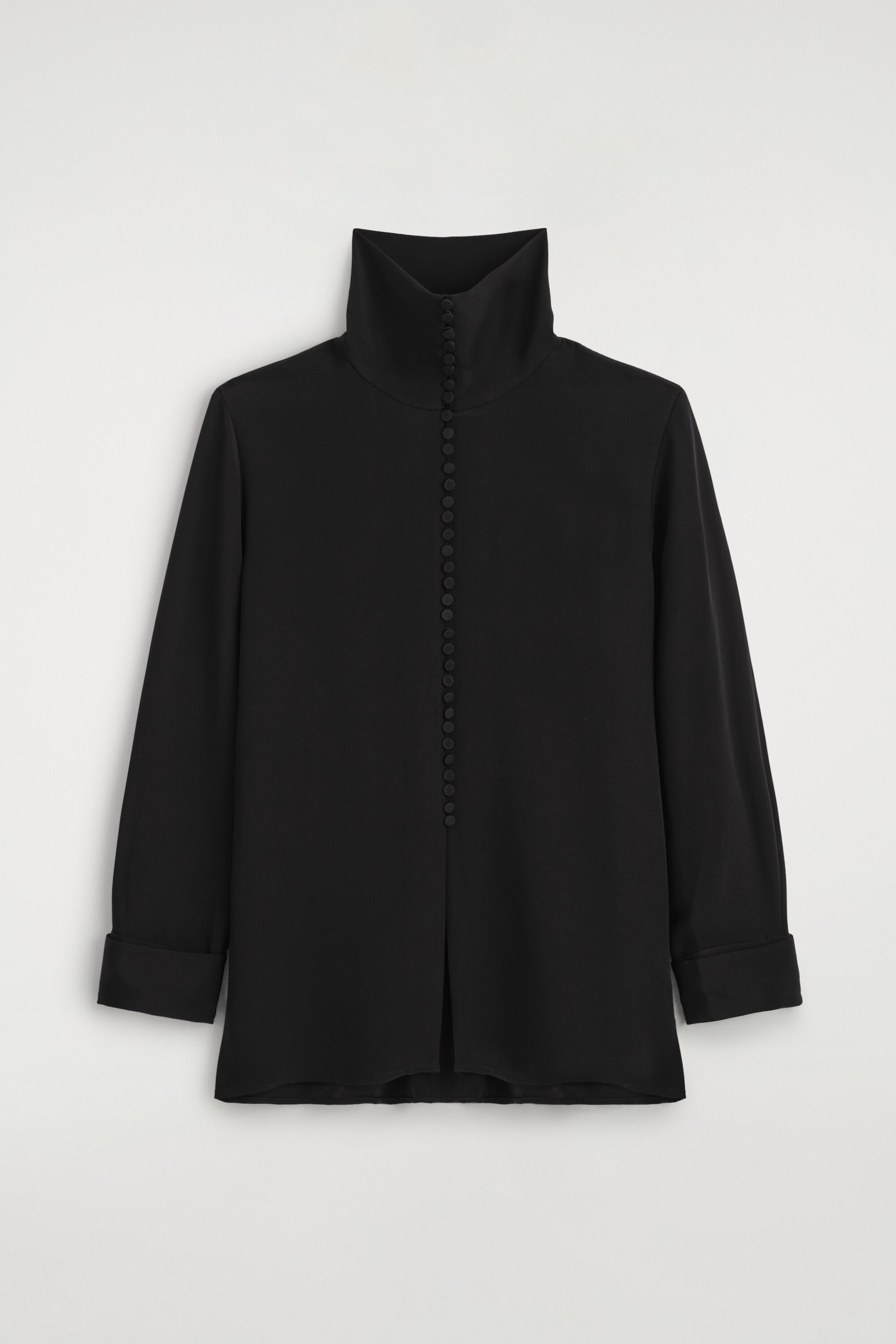 BUTTON-DETAIL SILK-CREPE SHIRT