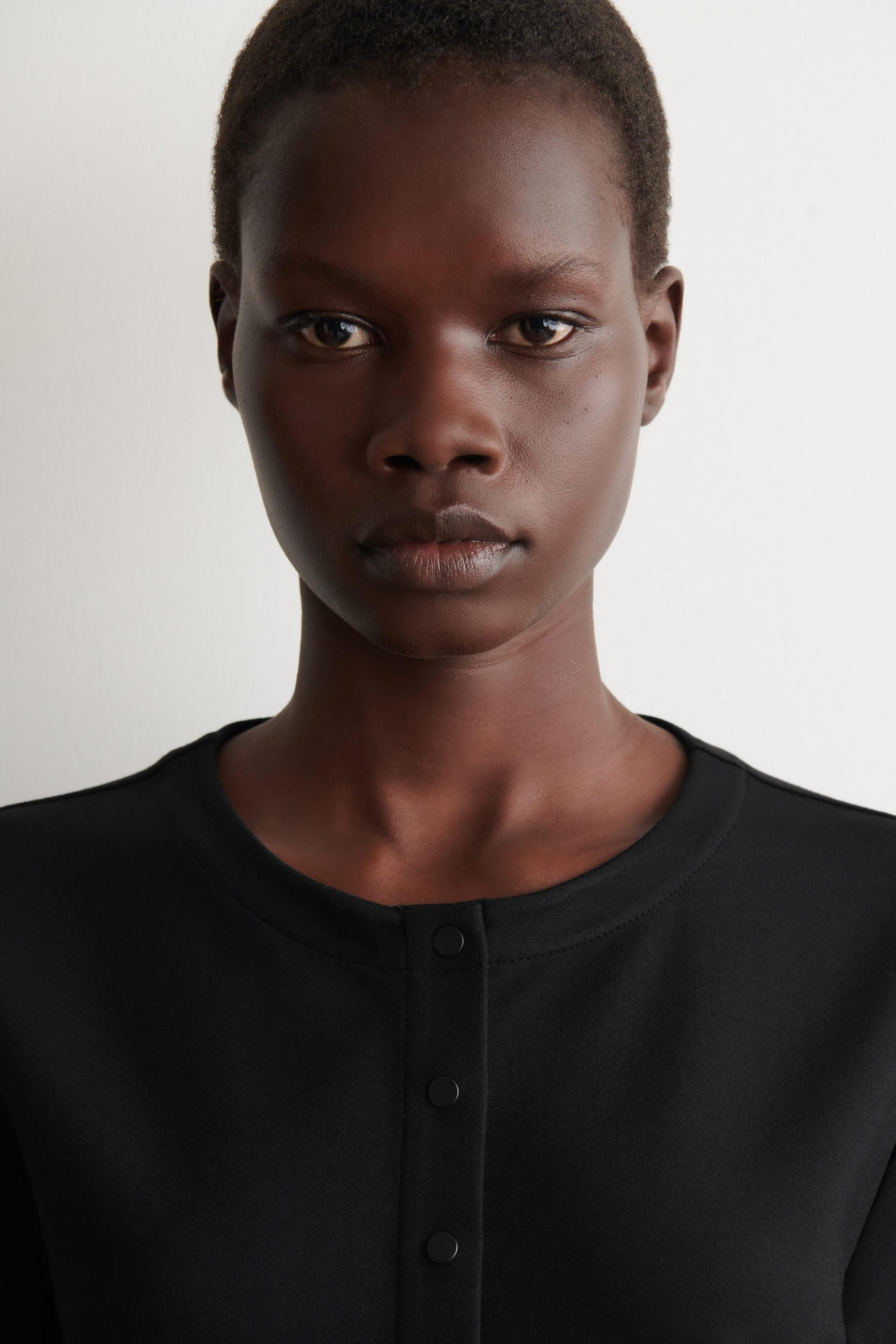 MINIMAL JERSEY CARDIGAN — BLACK