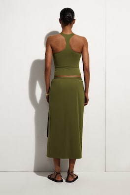 SARONG WRAP SKIRT — KHAKI 4