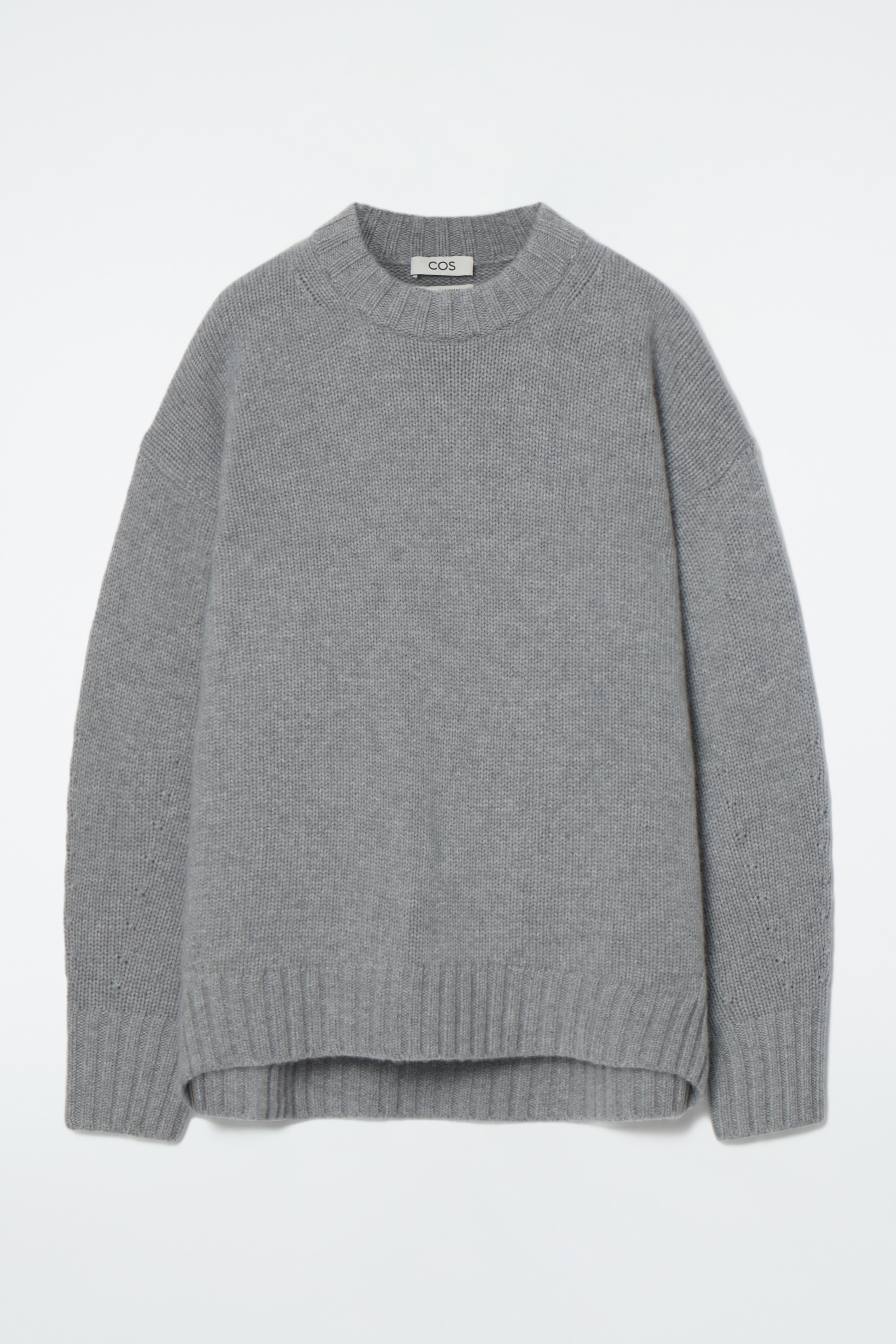 CHUNKY CASHMERE CREW-NECK JUMPER - GREY