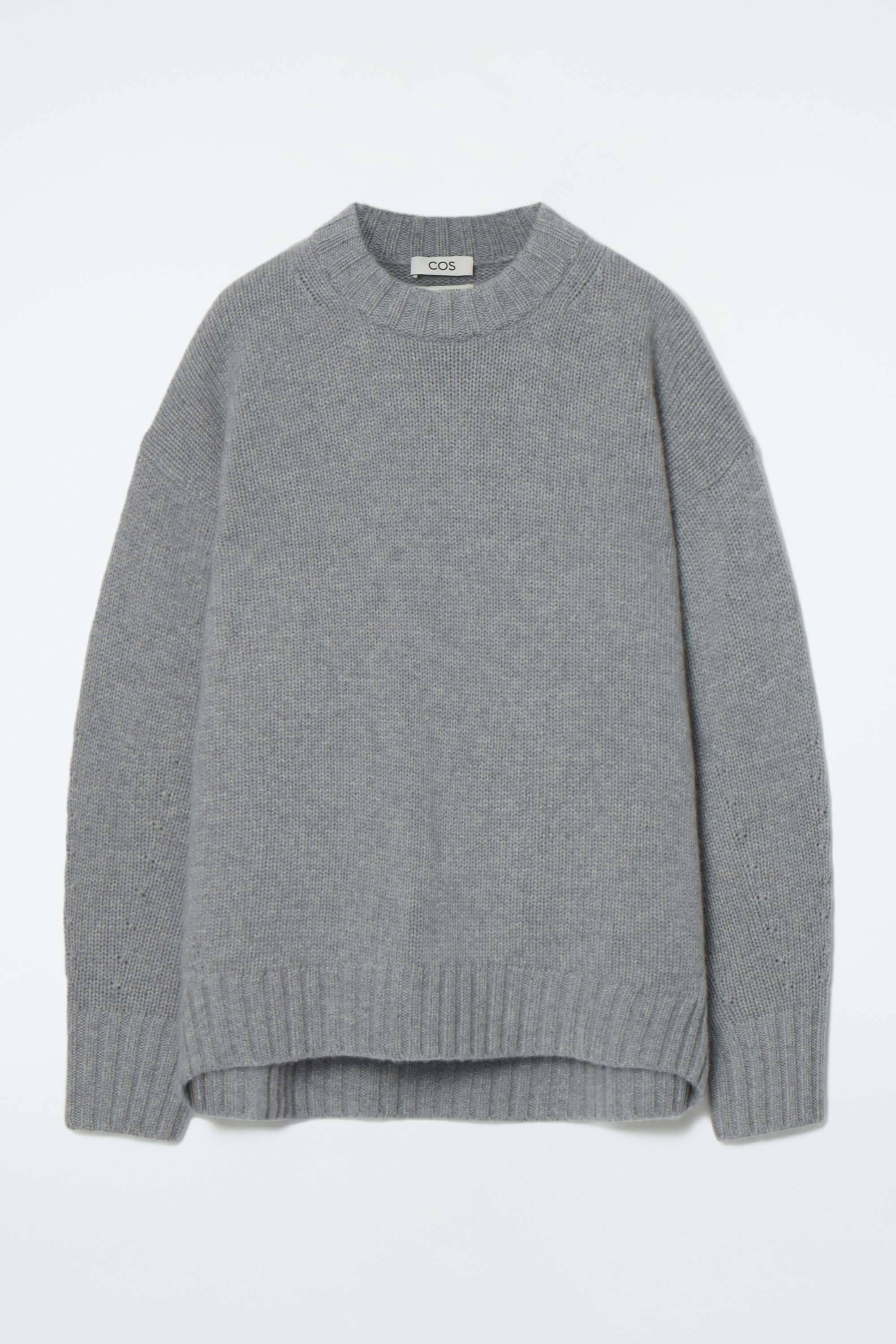 CHUNKY CASHMERE CREW-NECK JUMPER - GREY | COS