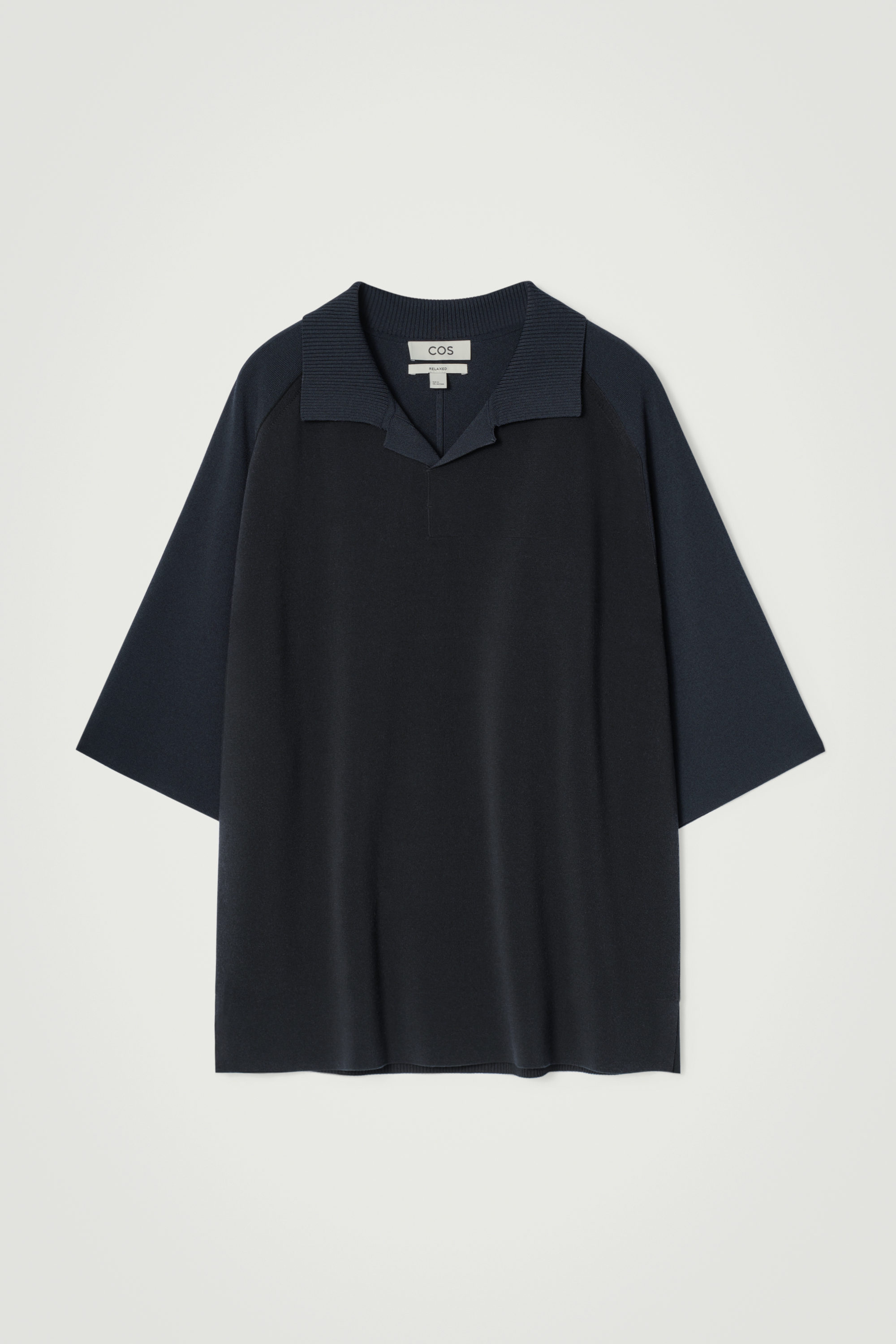 ウールブレンドケープ　cosstores SEERSUCKER HALF-ZIP POLO SHIRT - LIGHT BLUE | COS