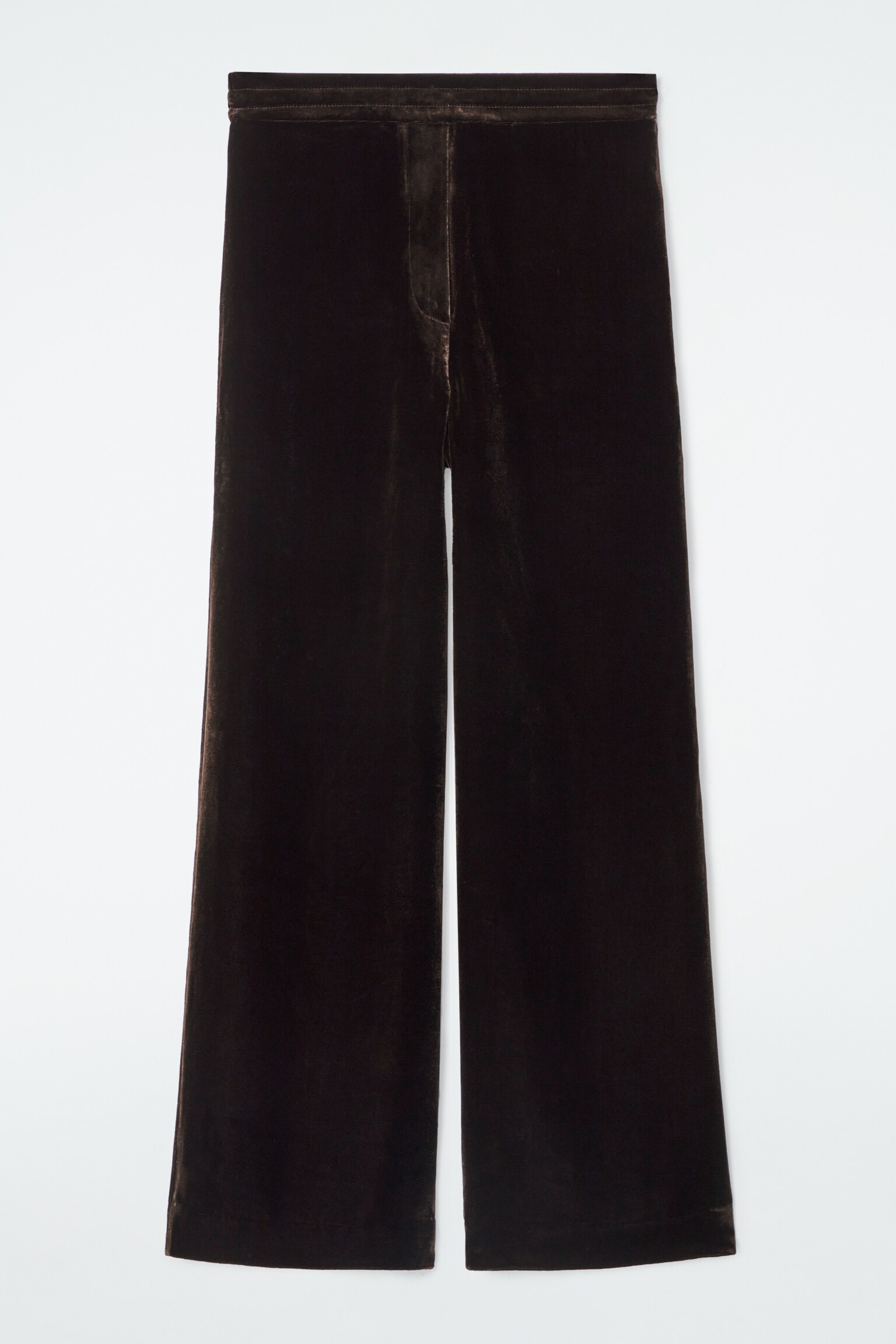 SILK-BLEND VELVET TROUSERS - MAHOGANY/BLUE - 1