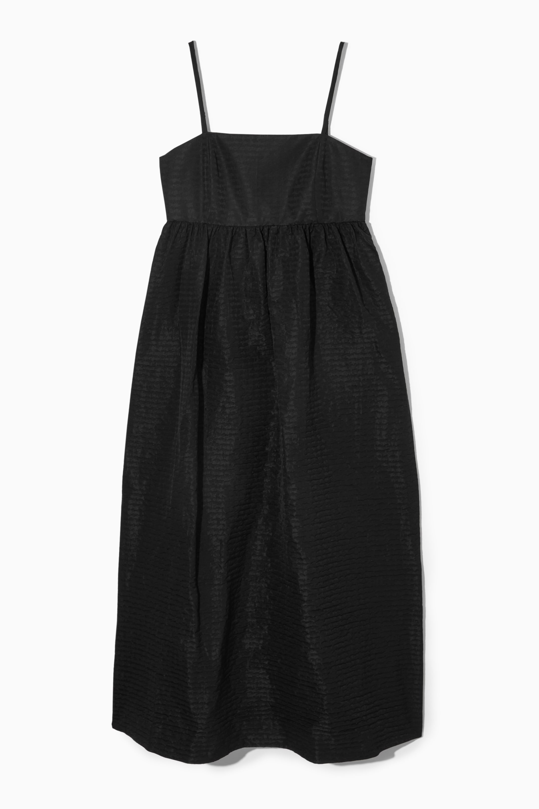 View larger image: VOLUMINOUS TEXTURED MIDI DRESS - BLACK - Ladies | H&M GB 1