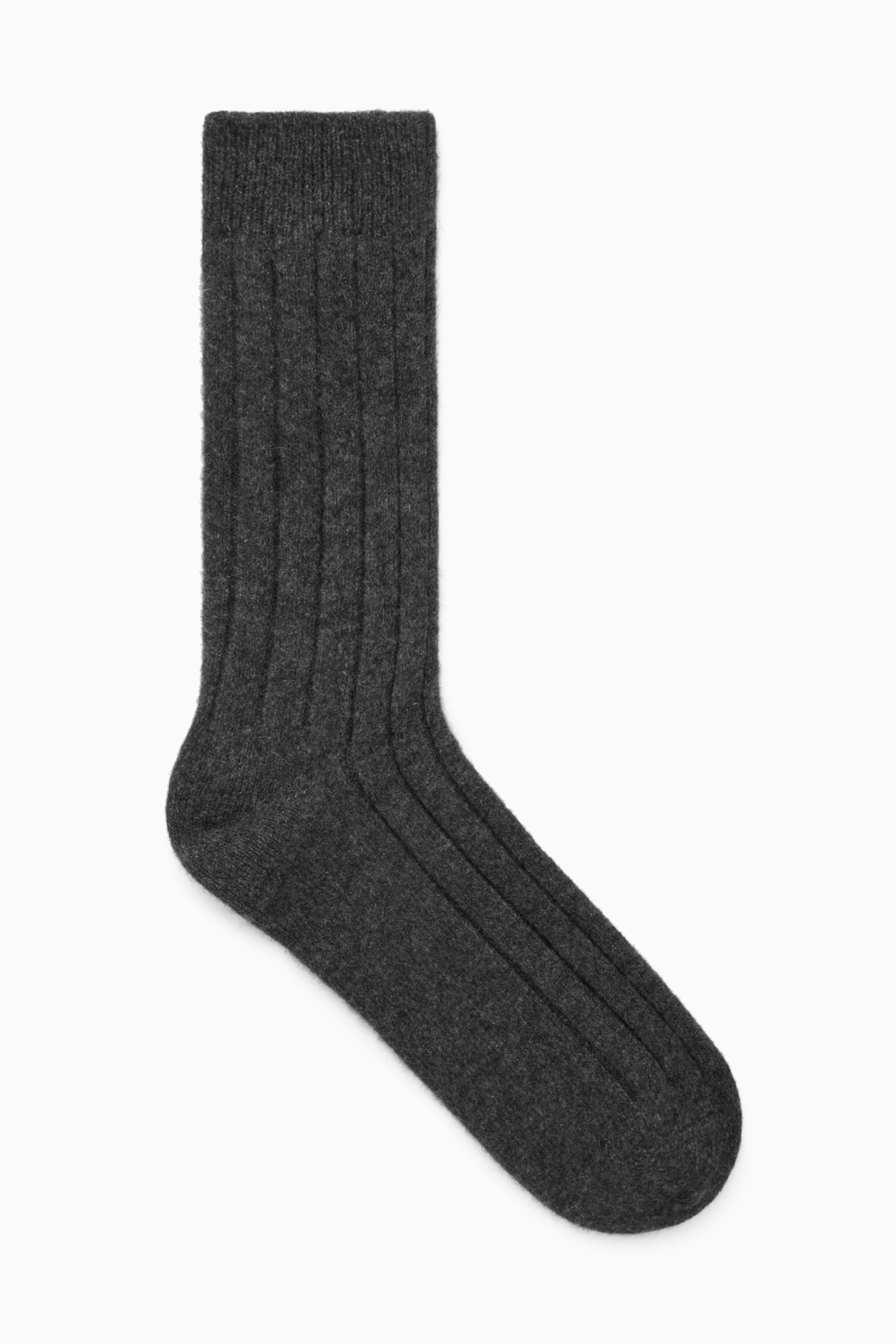 View larger image: RIBBED CASHMERE SOCKS - DARK GREY - Men | H&M GB 1