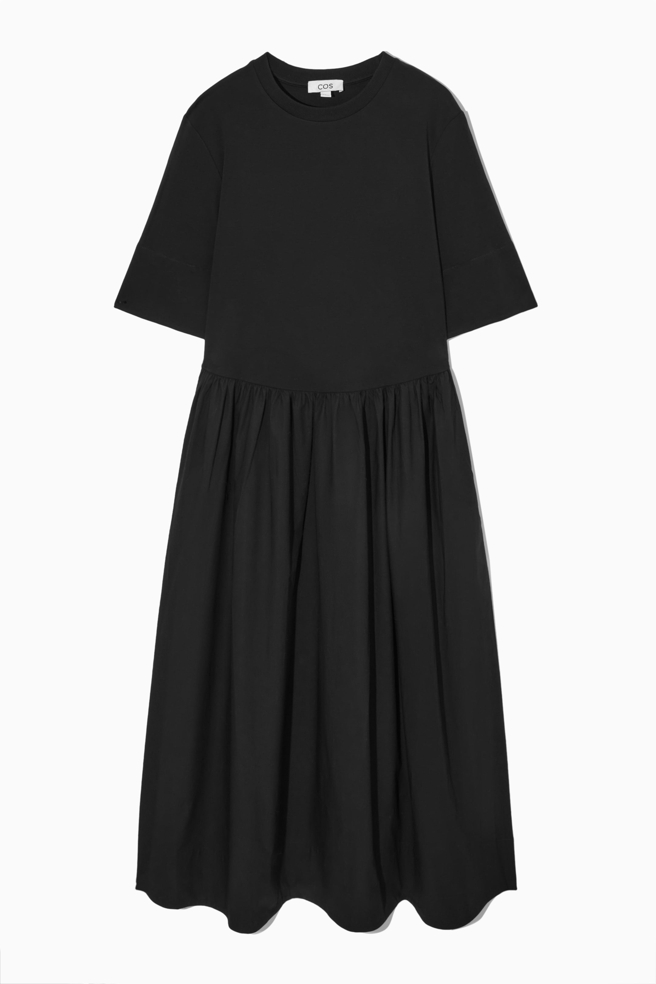 View larger image: CONTRAST-PANEL MIDI T-SHIRT DRESS - BLACK - Ladies | H&M GB 1