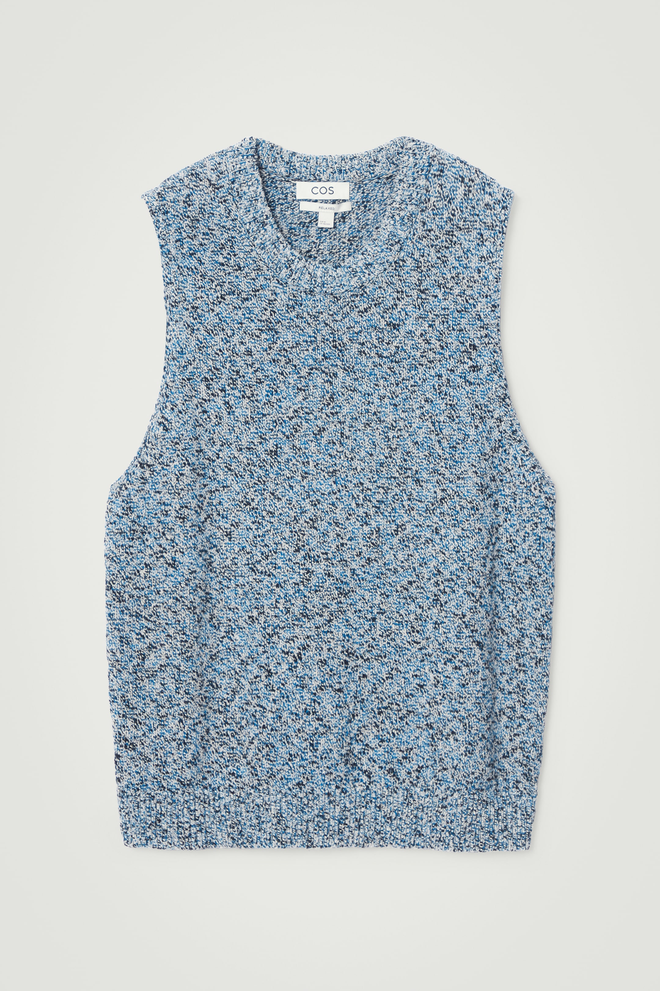 Ingrandisci l'immagine: RELAXED MÉLANGE-KNIT COTTON VEST - BLUE MÉLANGE - UOMO | H&M CH 1